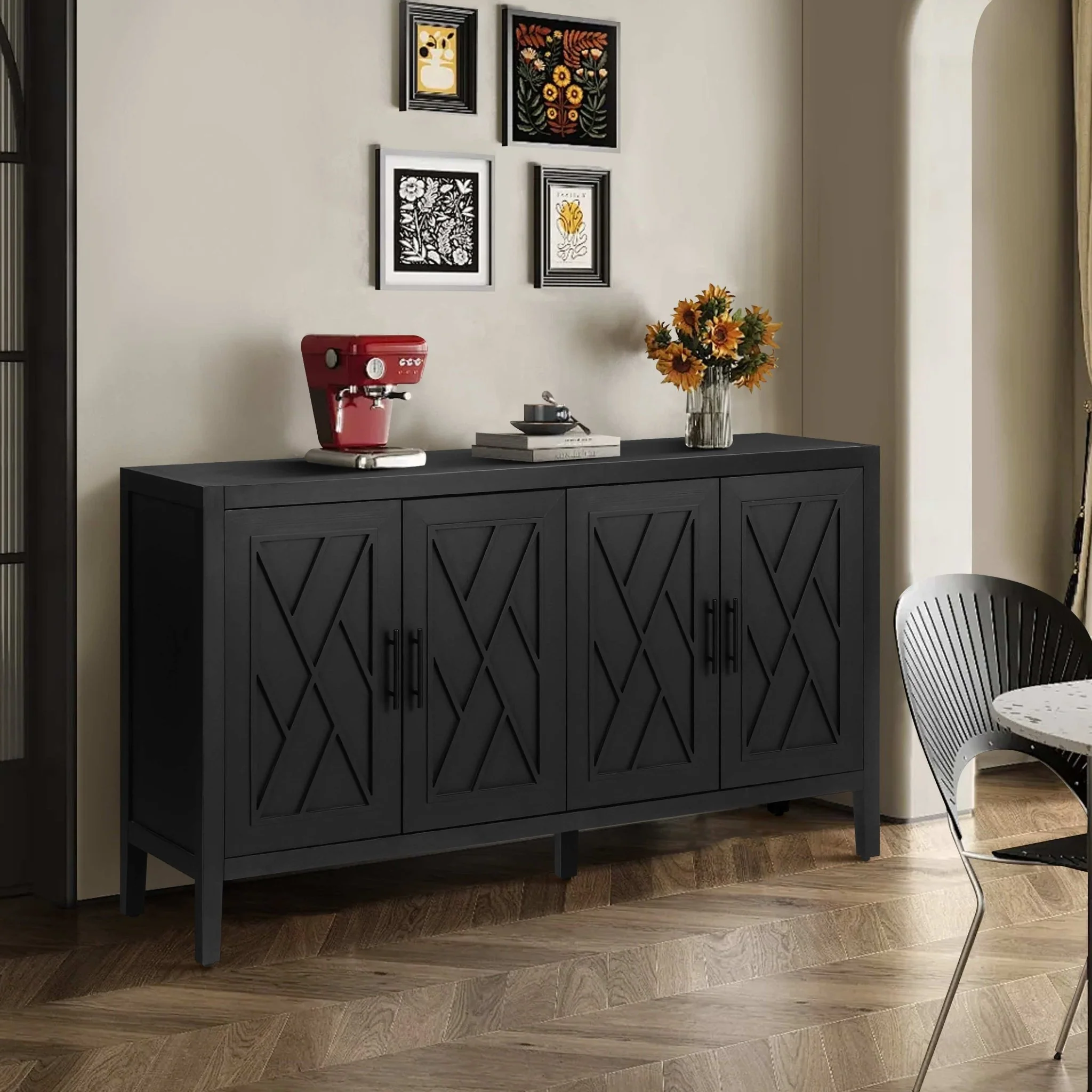 Arcanine 60 Sideboard with 4 Doors and Adjustable Shelves