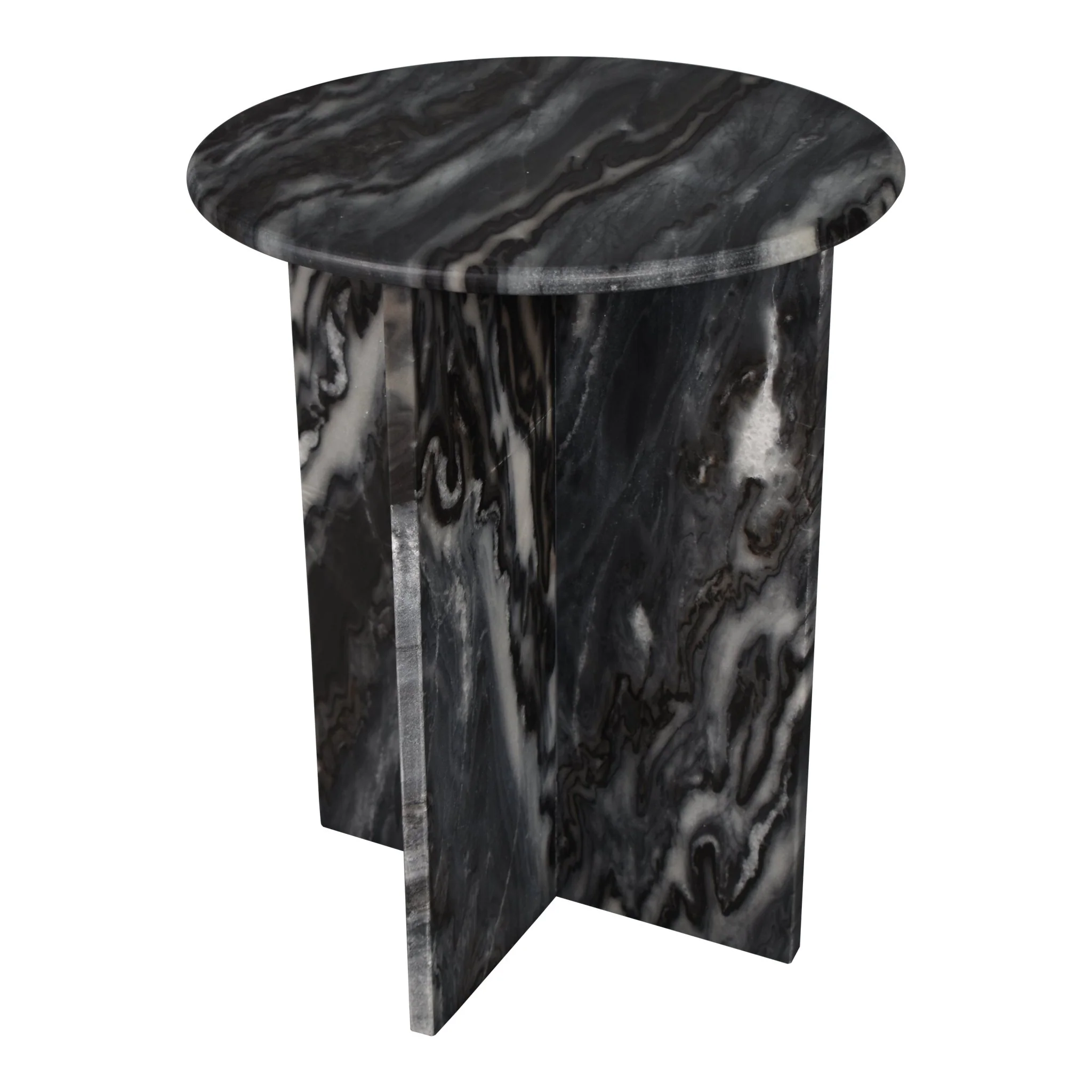 Javier Contemporary Natural Marble Handmade X-Shaped End Table