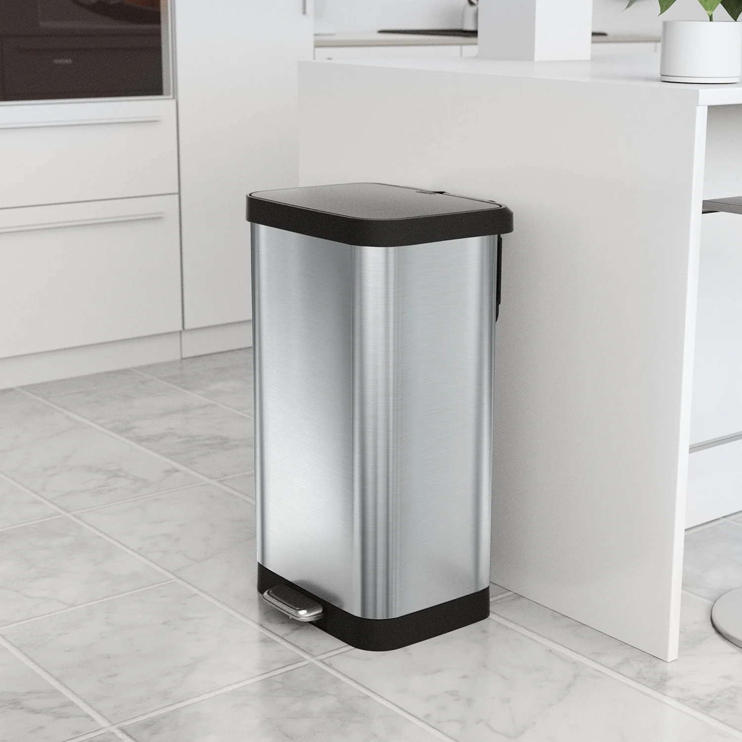 Glad Stainless Steel Step-on Trash Can