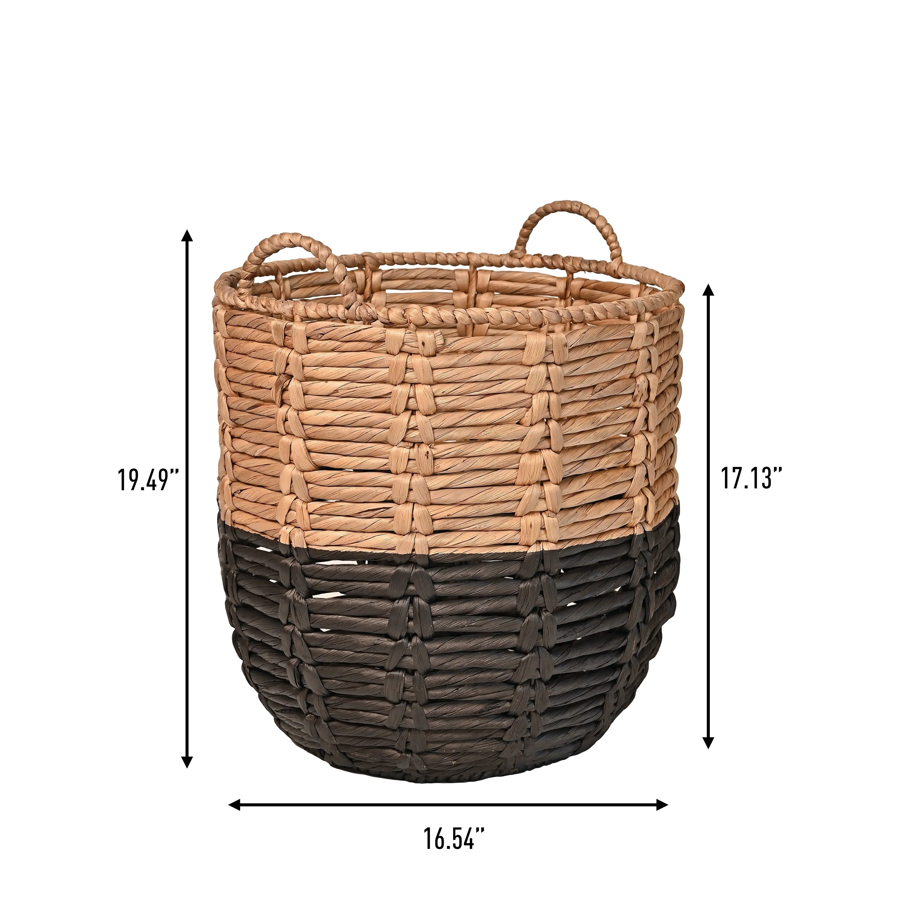 happimess Bohemian Hand-Woven Abaca Basket with Handles