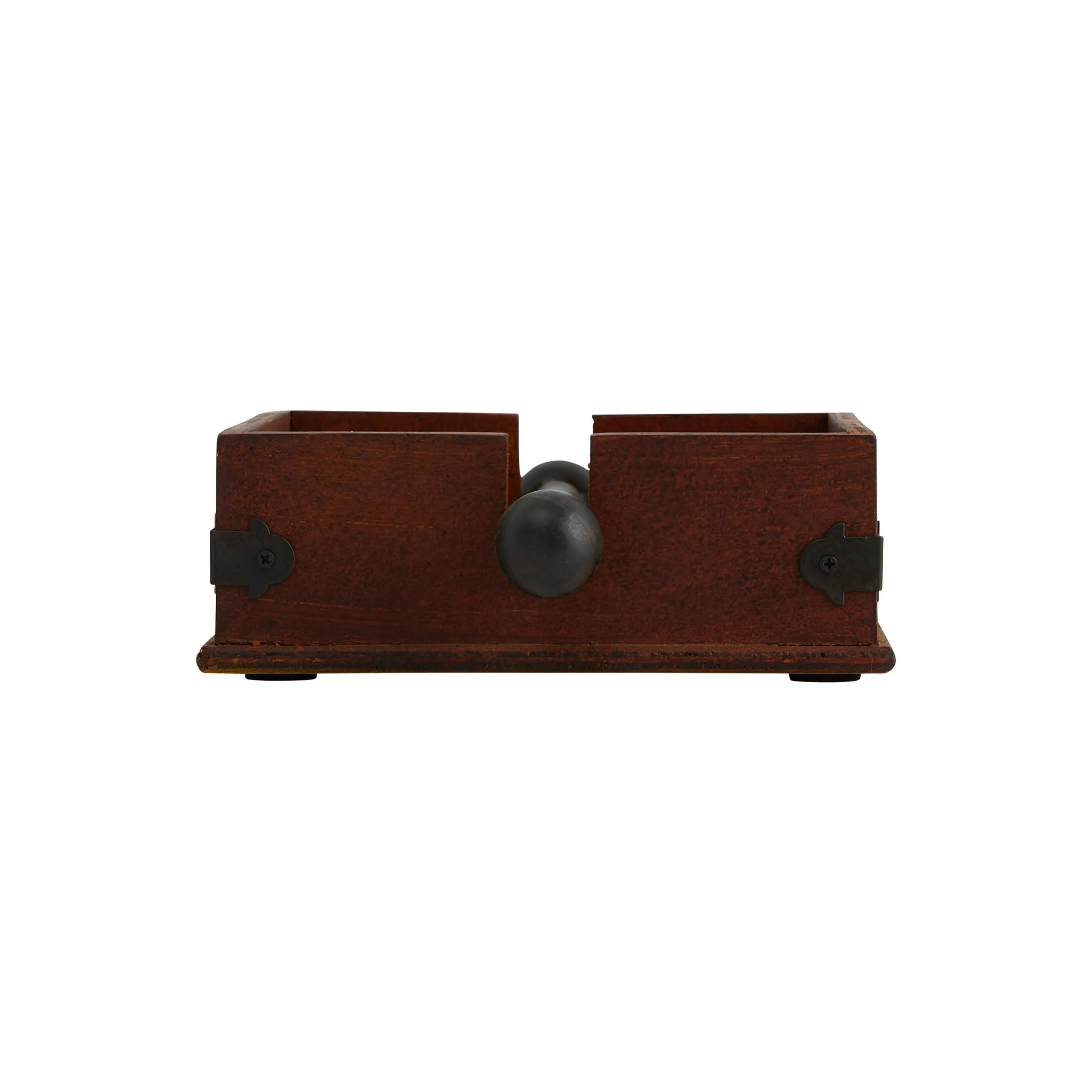Wood Napkin Holder with Metal Bar
