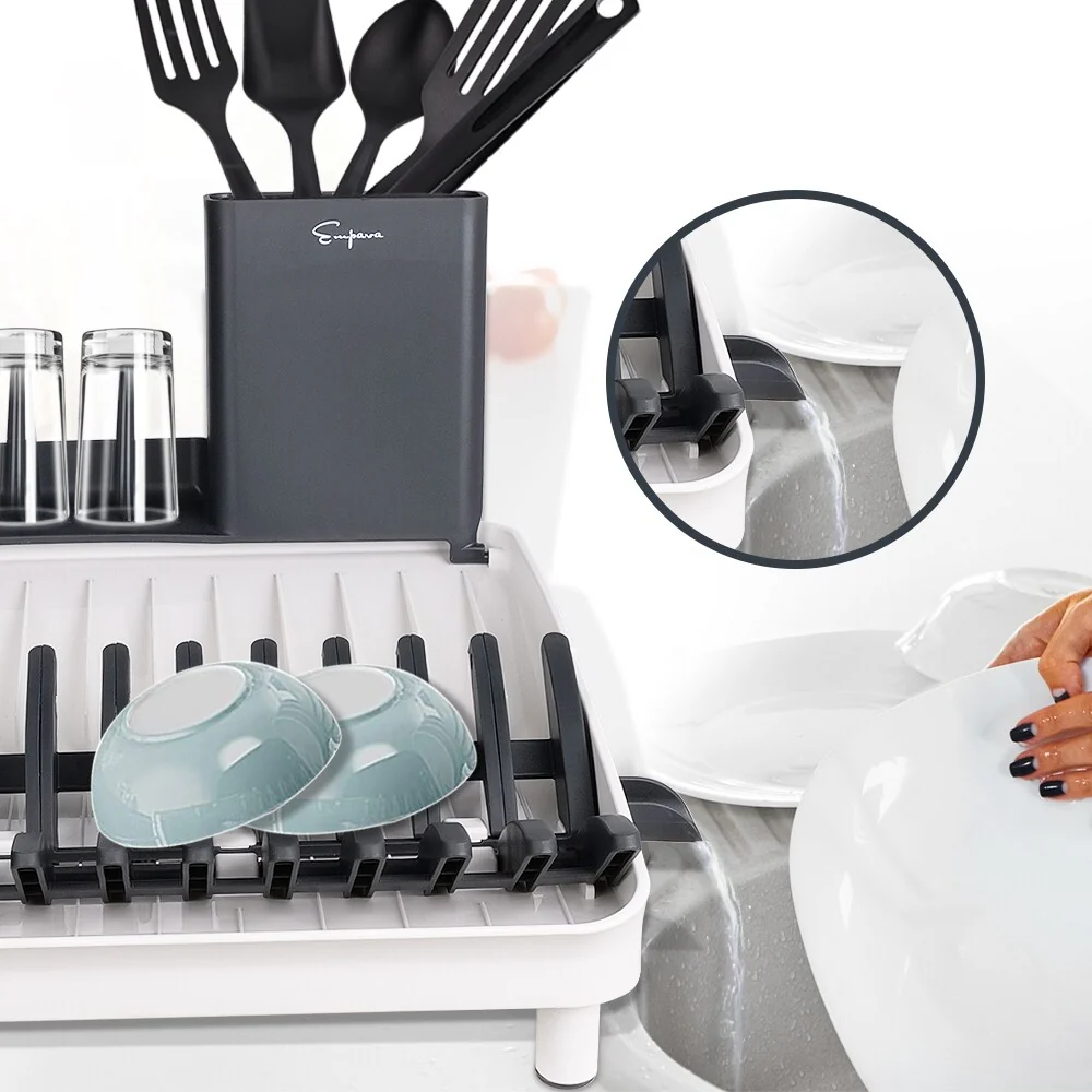 Foldable Countertop Dish Drying Rack with Drainer - 16.5