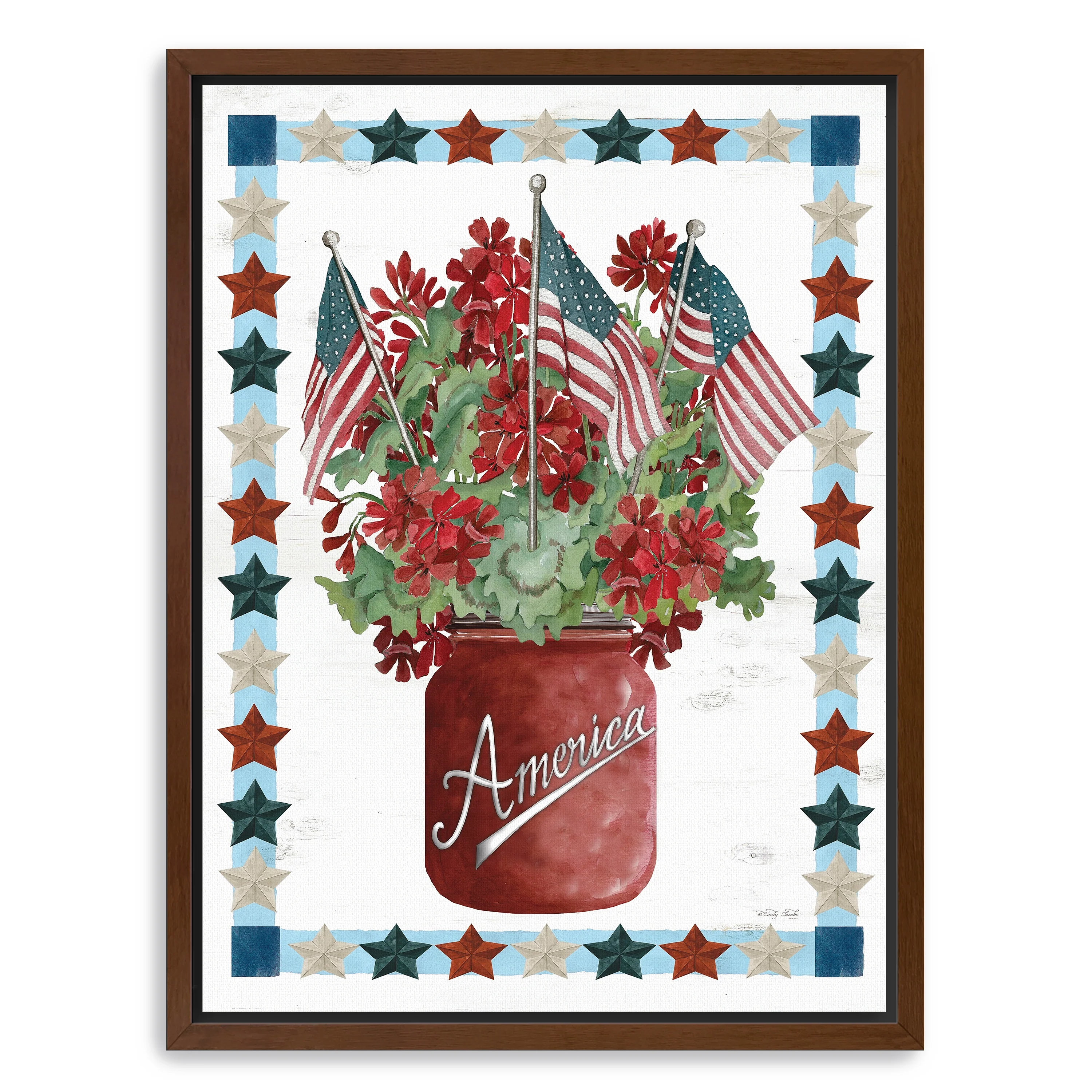 Patriotic Flowers Canvas Giclee
