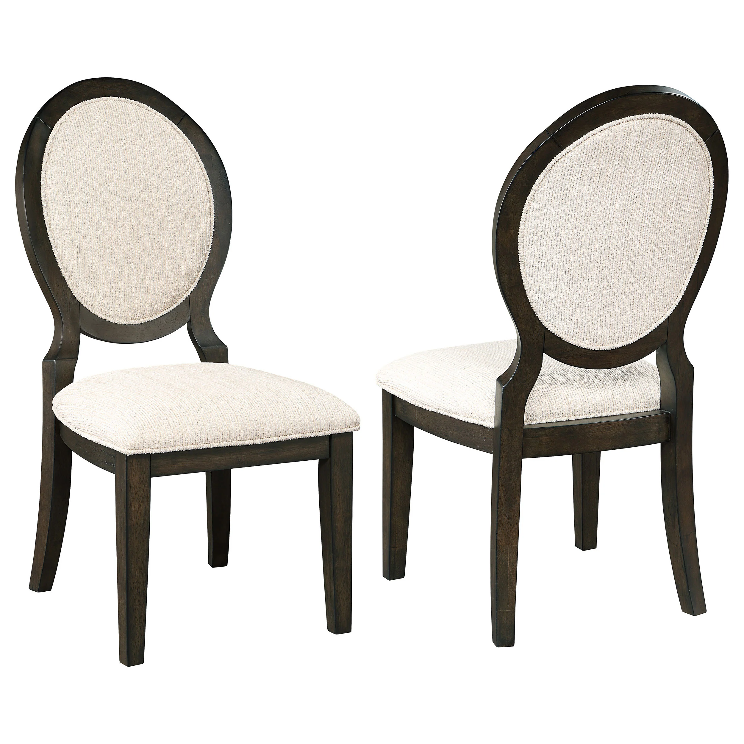Transitional Oval Dining Chairs, Set of 2