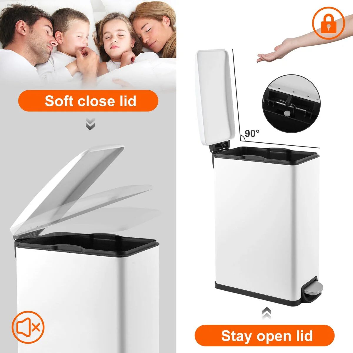 Innovaze 11.9 Gallon Slim Matt Trash Can