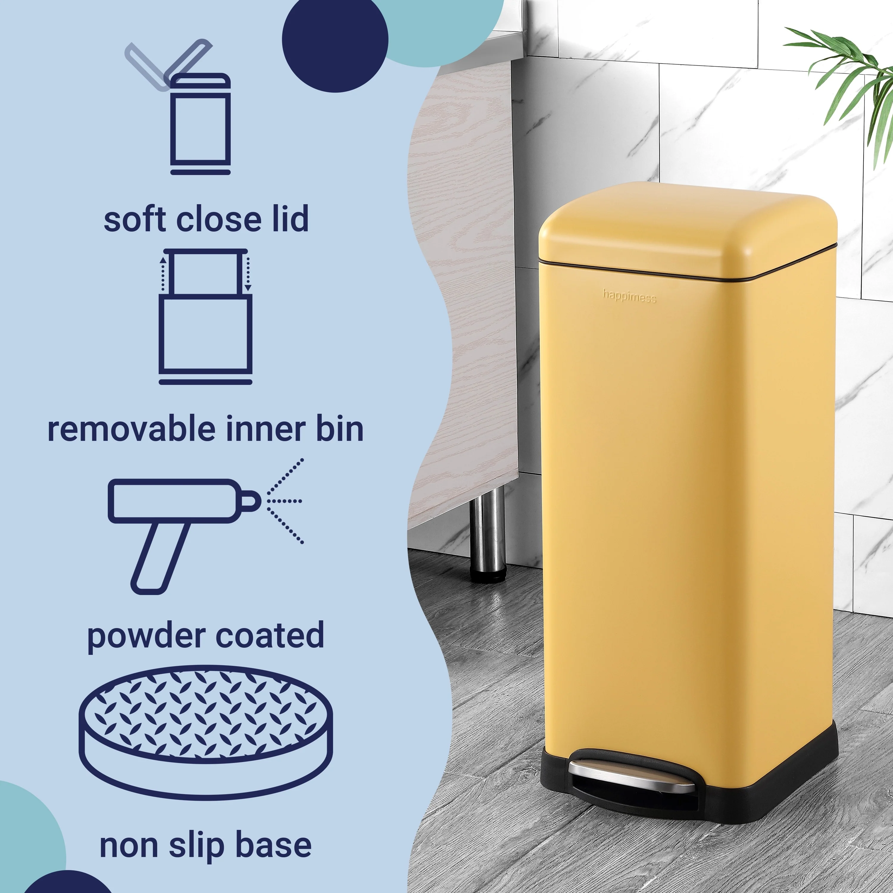 happimess Betty Retro 8-Gallon Step-Open Trash Can