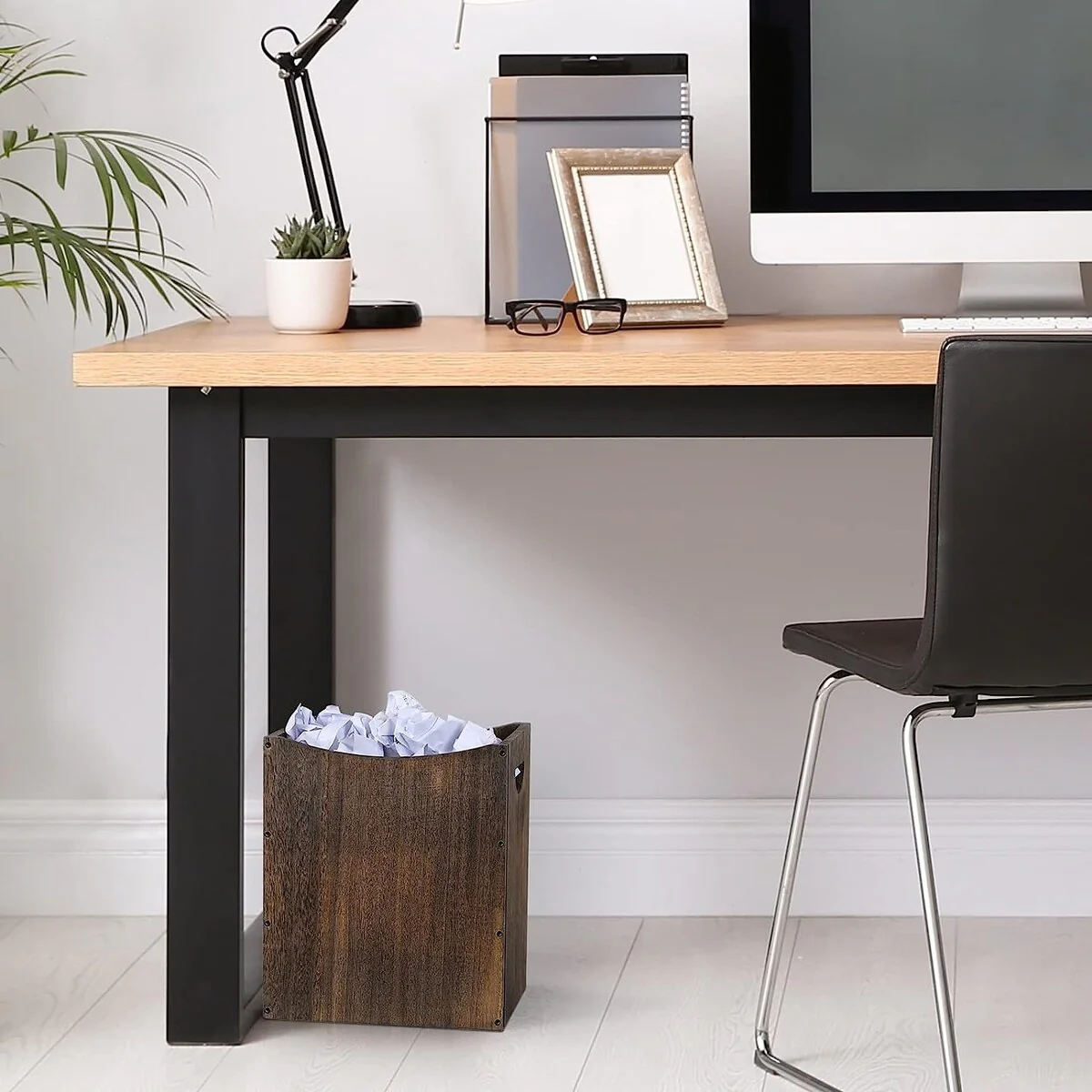 Wood Trash Can 5.3 Gallon