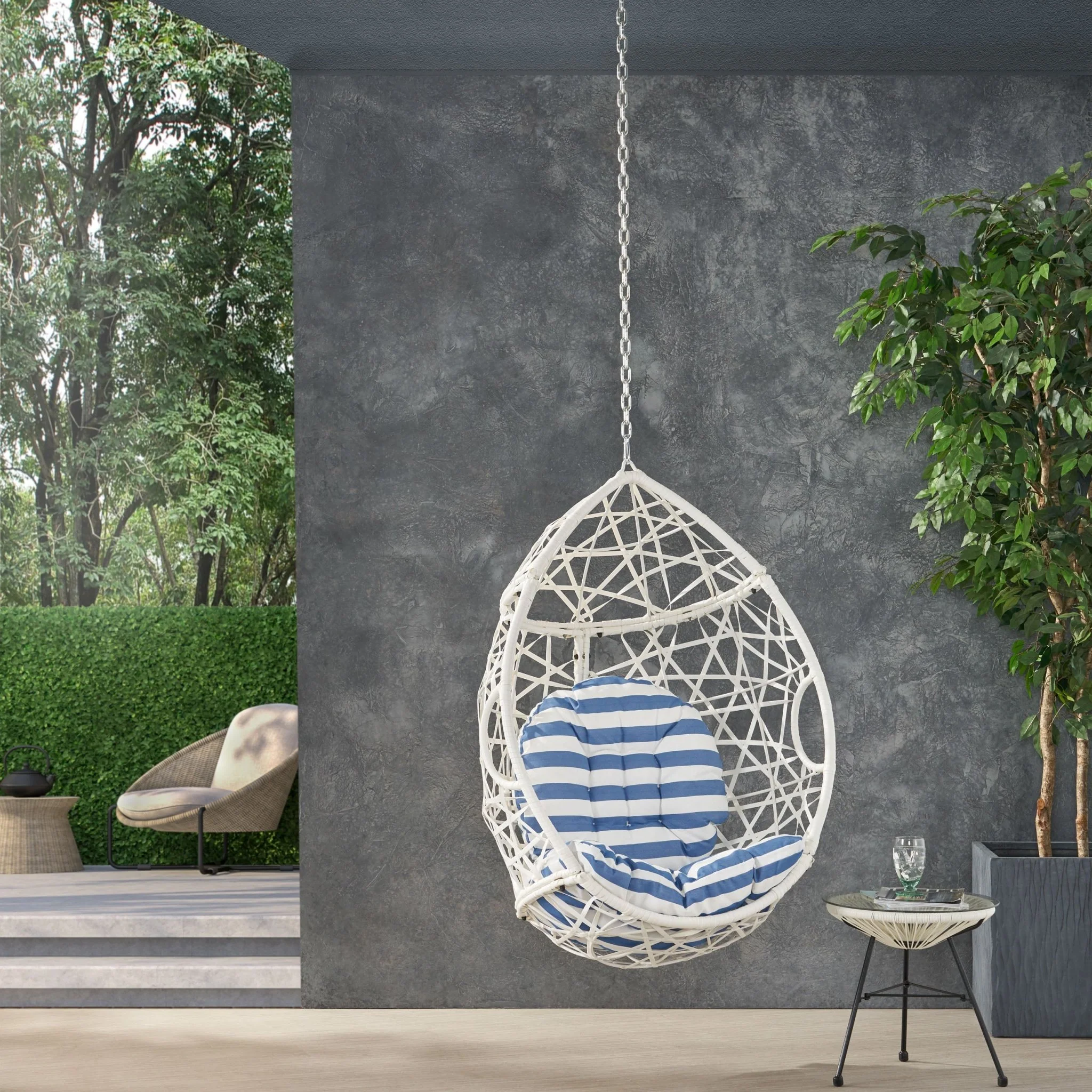 Celestia Outdoor Hanging Chair with 8ft Chain and Egg Shape