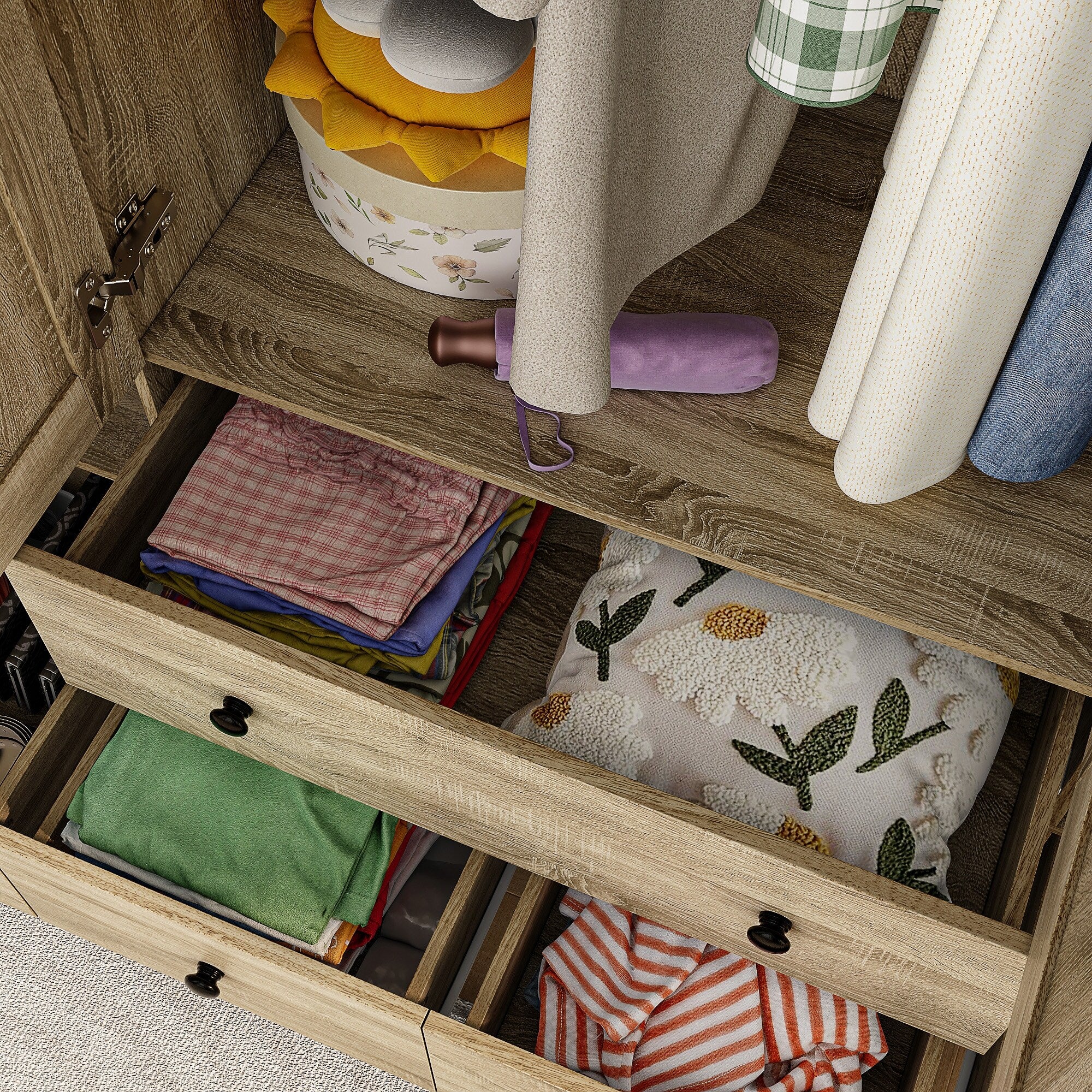 Contemporary Modern Freestanding Wardrobe Armoire Closet, 70