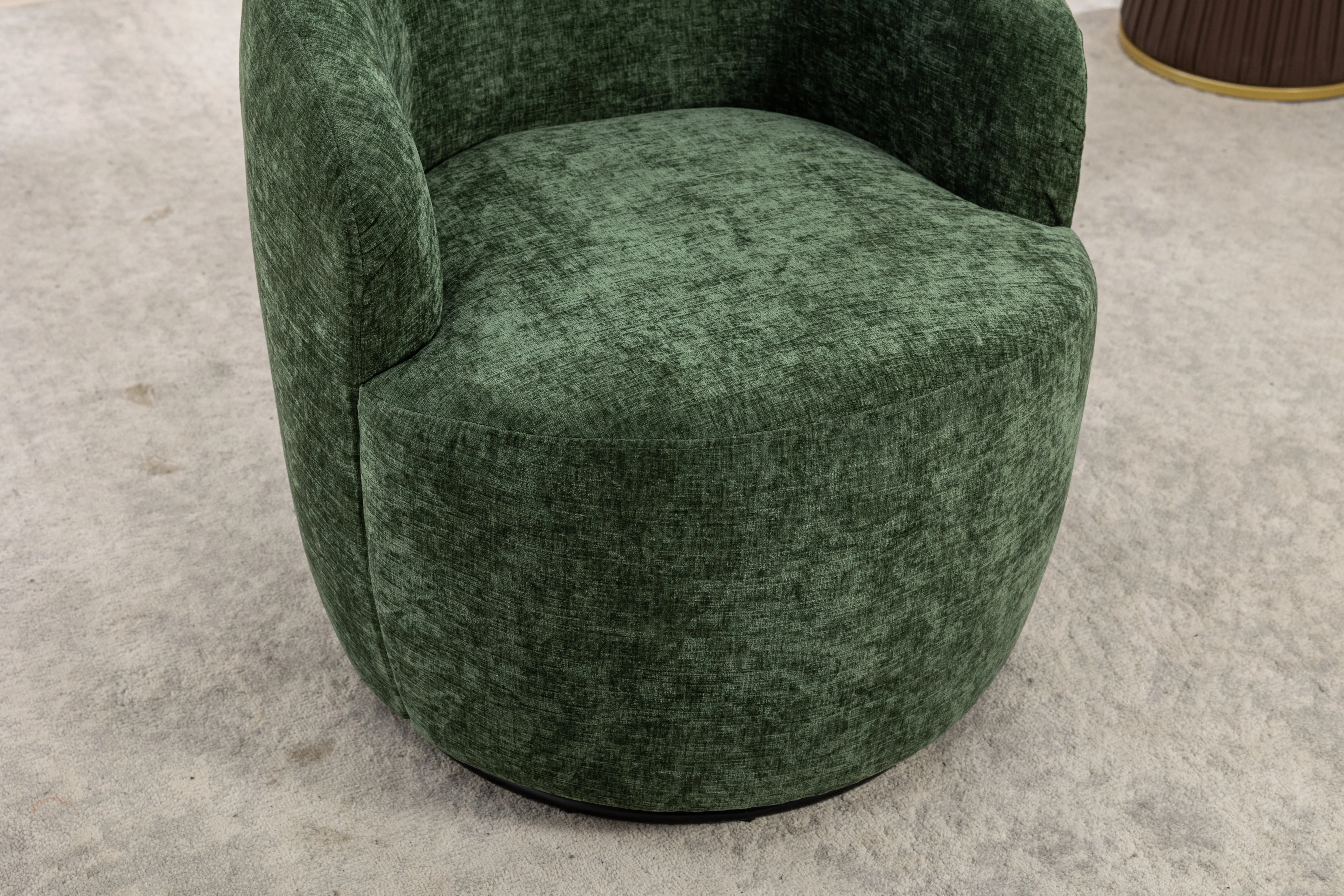 Assortment Upholstered Swivel Barrel Chair with Metal Base