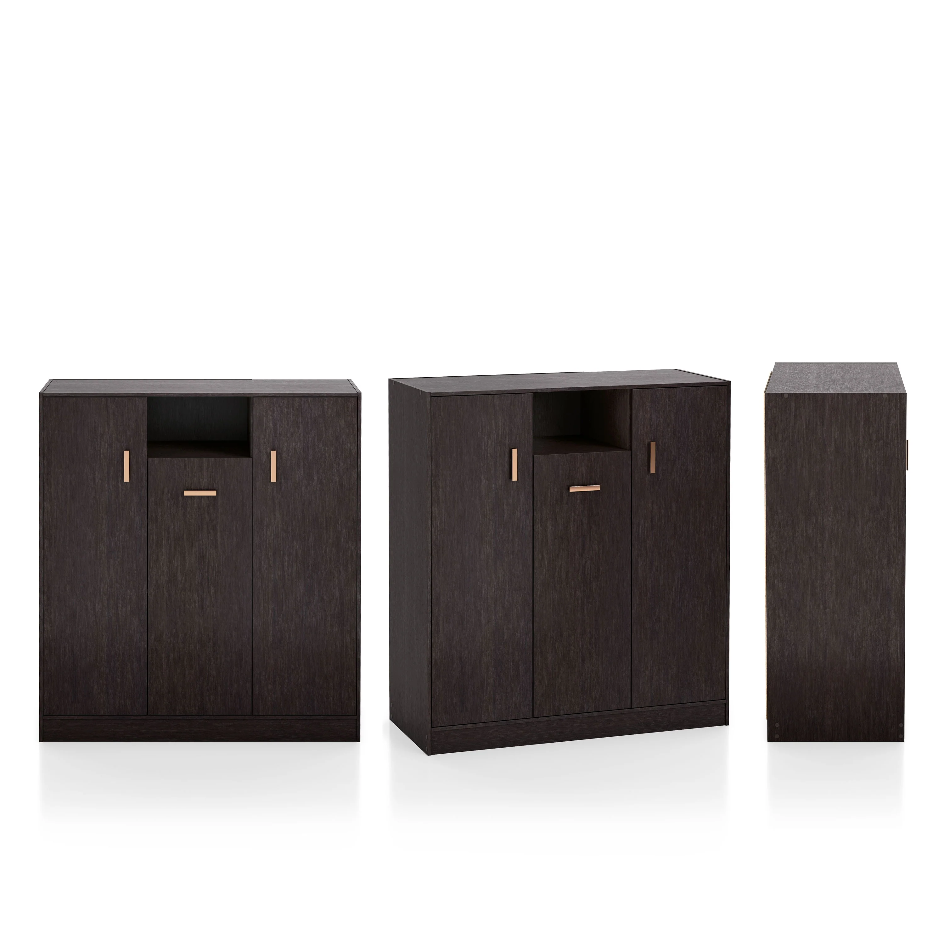 DH BASIC Modern 32-inch 20-Pair Shoe Cabinet with Adjustable Shelf and Metal Handle