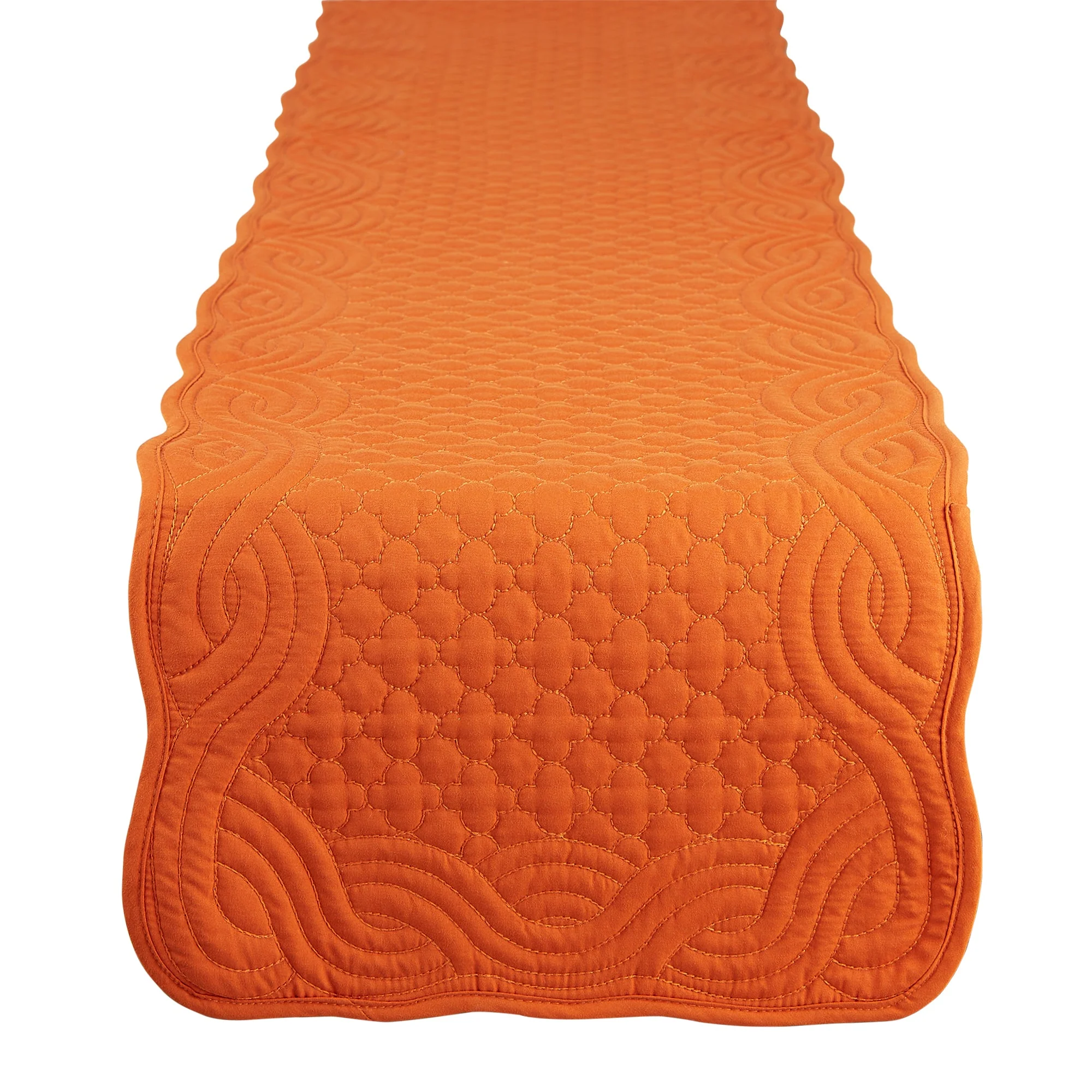 Pumpkin Spice Quilted Farmhouse Table Runner 13X72
