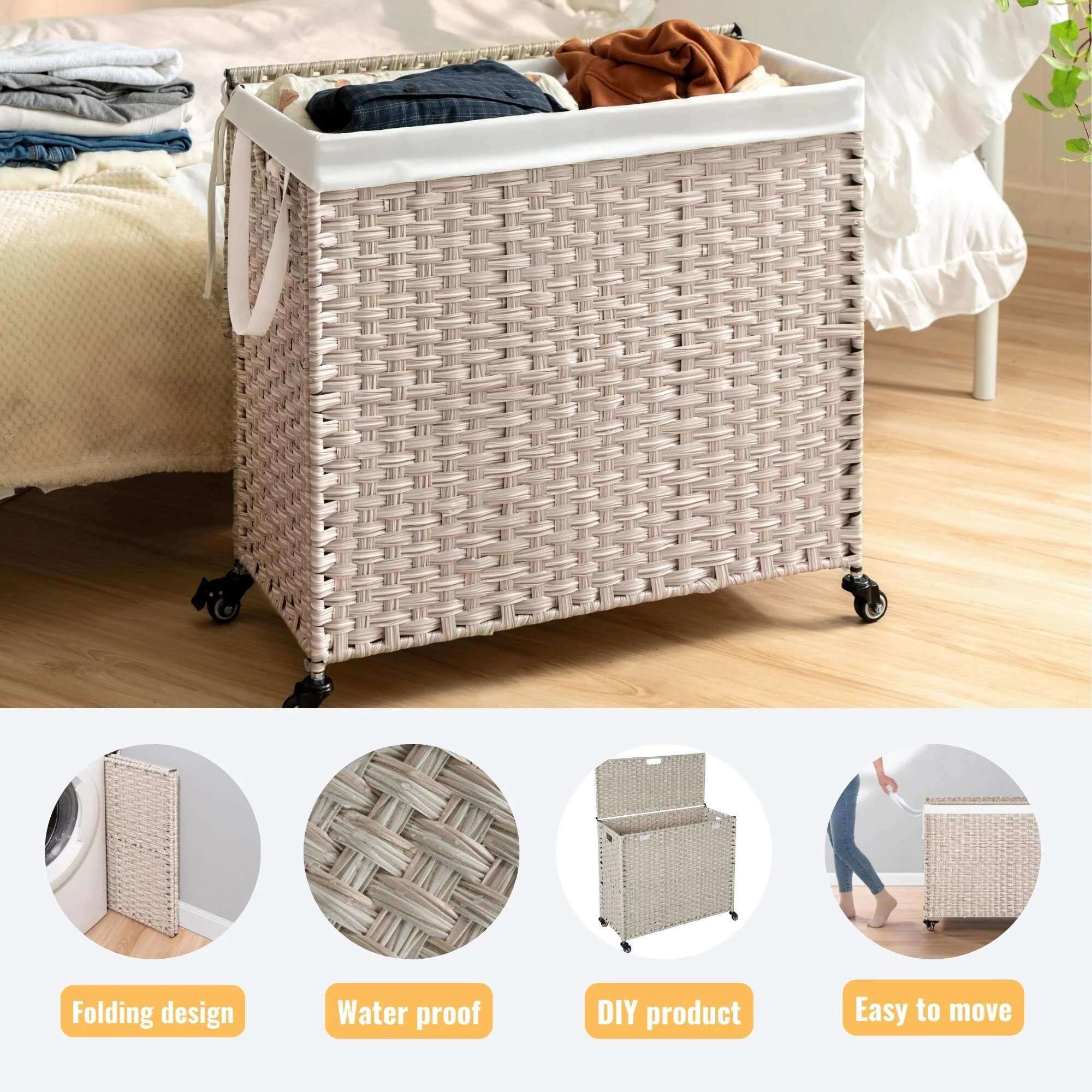 GDFStudio - Ethan Monroe Laundry Hamper Set - Versatile and Stylish Storage Solution