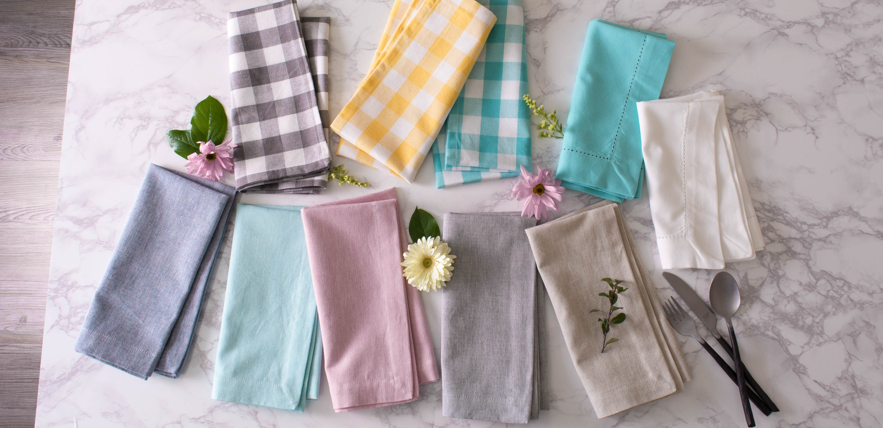 Blue Solid Chambray Tablecloth