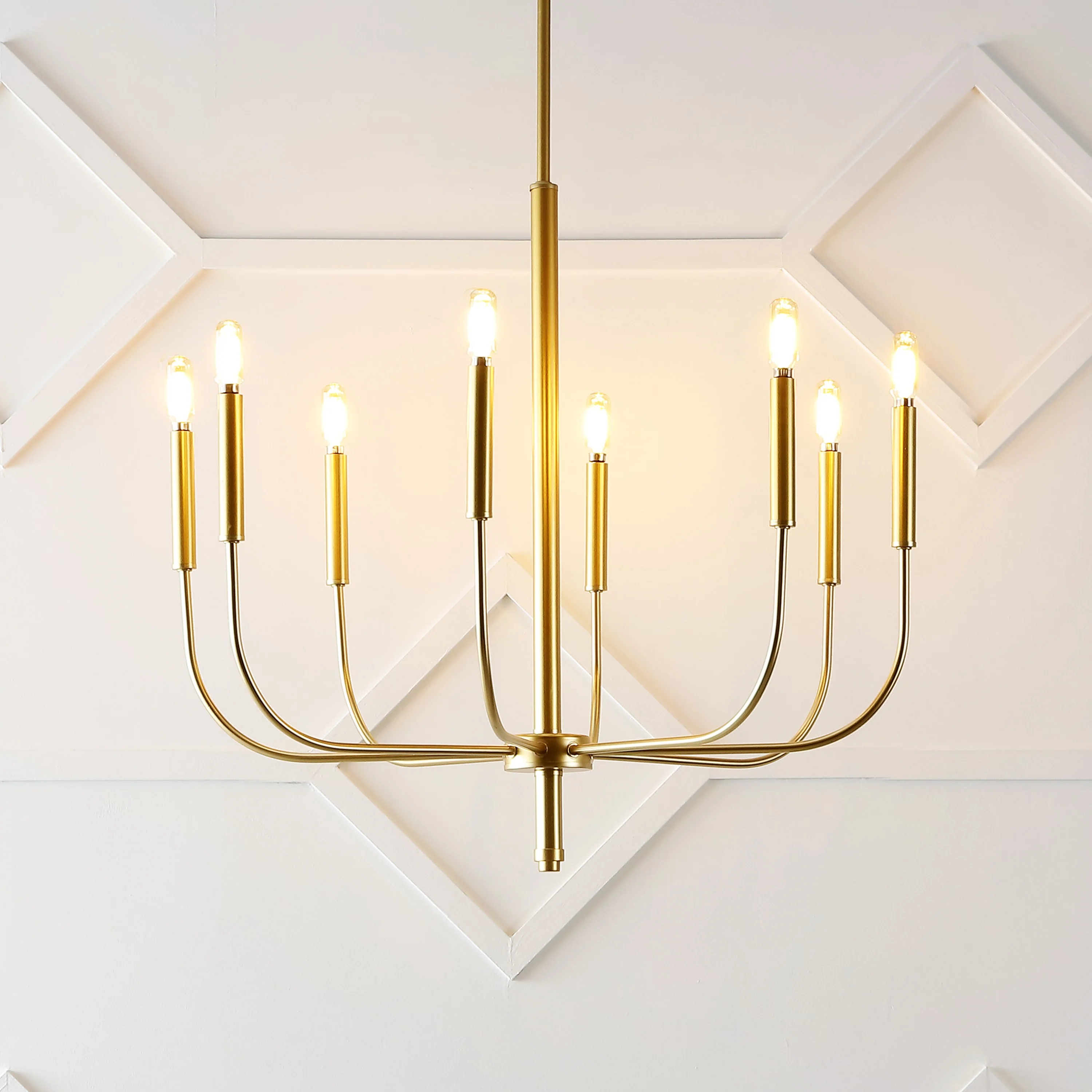 Amoros 8-Light Modern Mid-Century Iron LED Chandelier