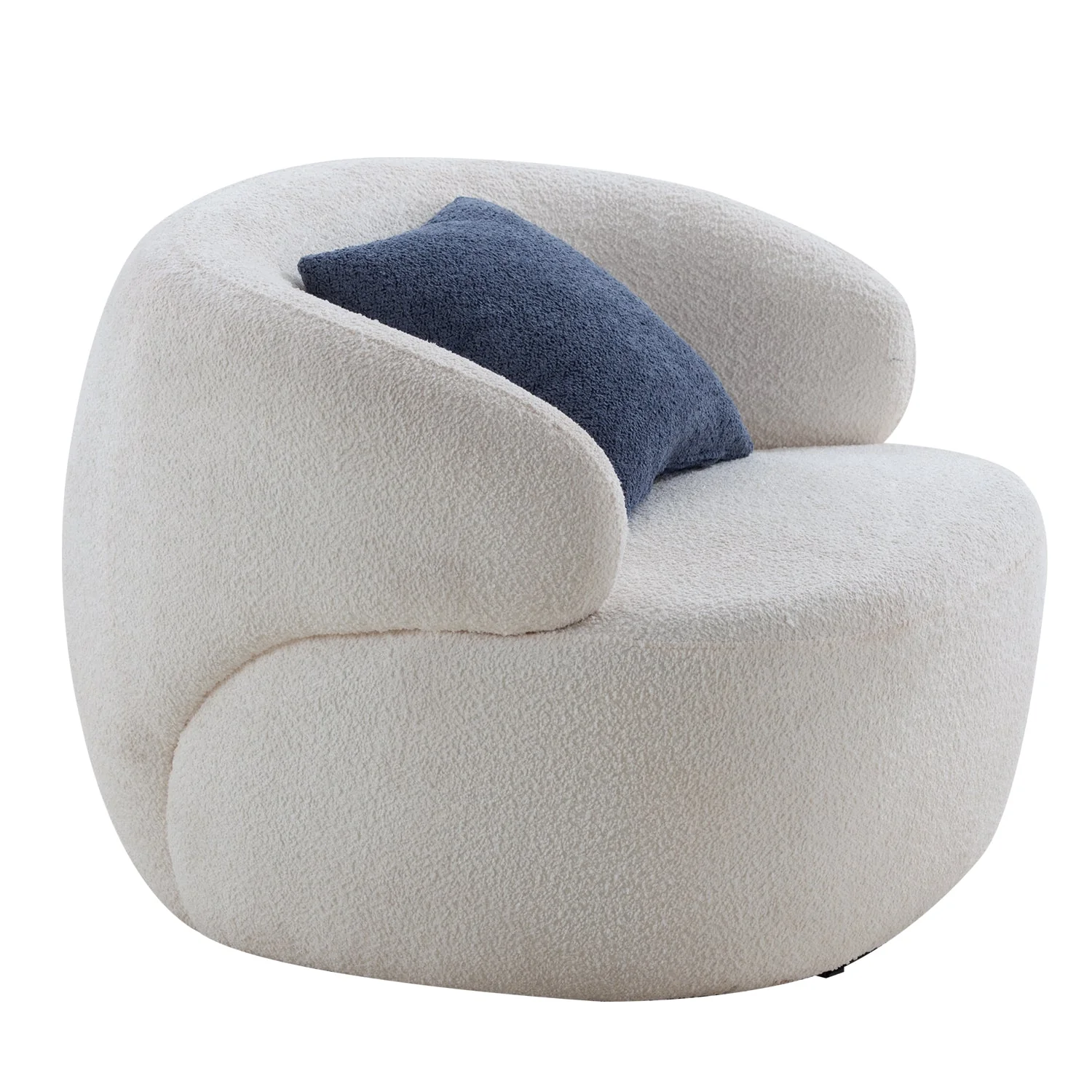 Upholstered Swivel Accent Chair with Metal Base