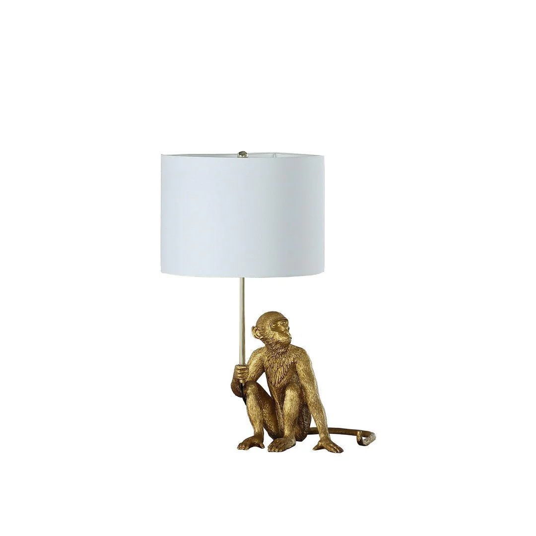 25.50 In Golden Monkey Holding Polyresin Table Lamp
