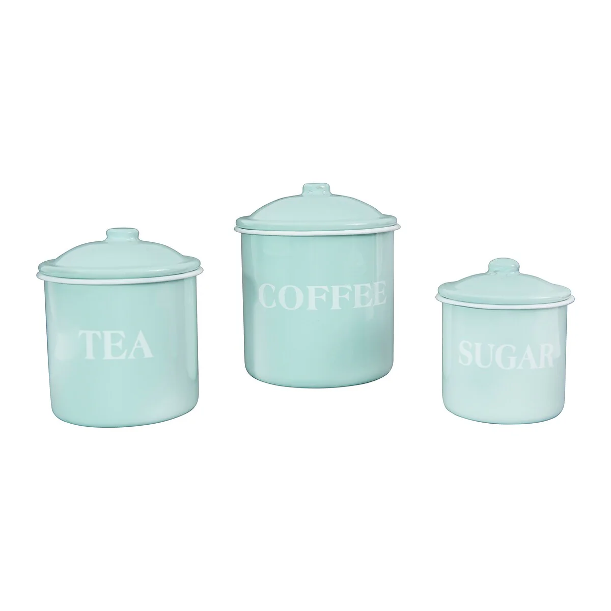 Metal Containers with Lids, Coffee, Tea, Sugar