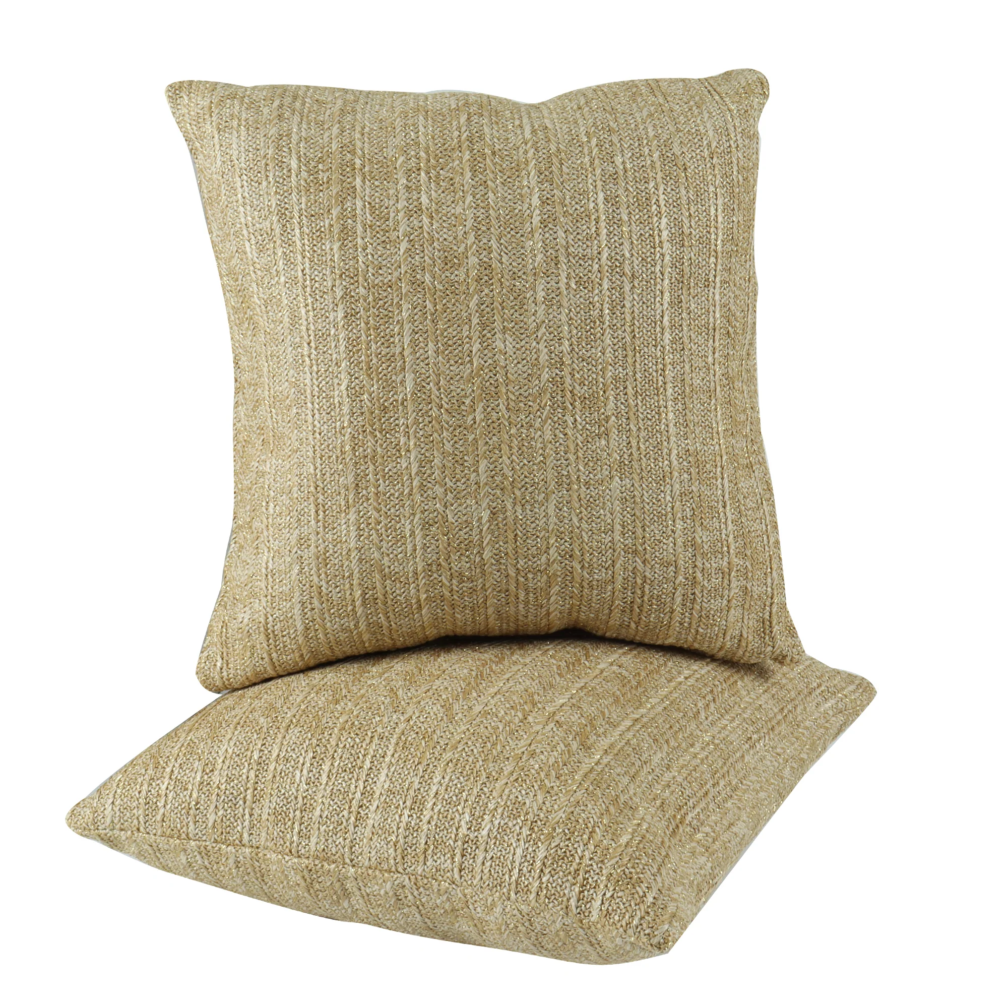 Natural Woven Outdoor Square Pillows, Set of 2