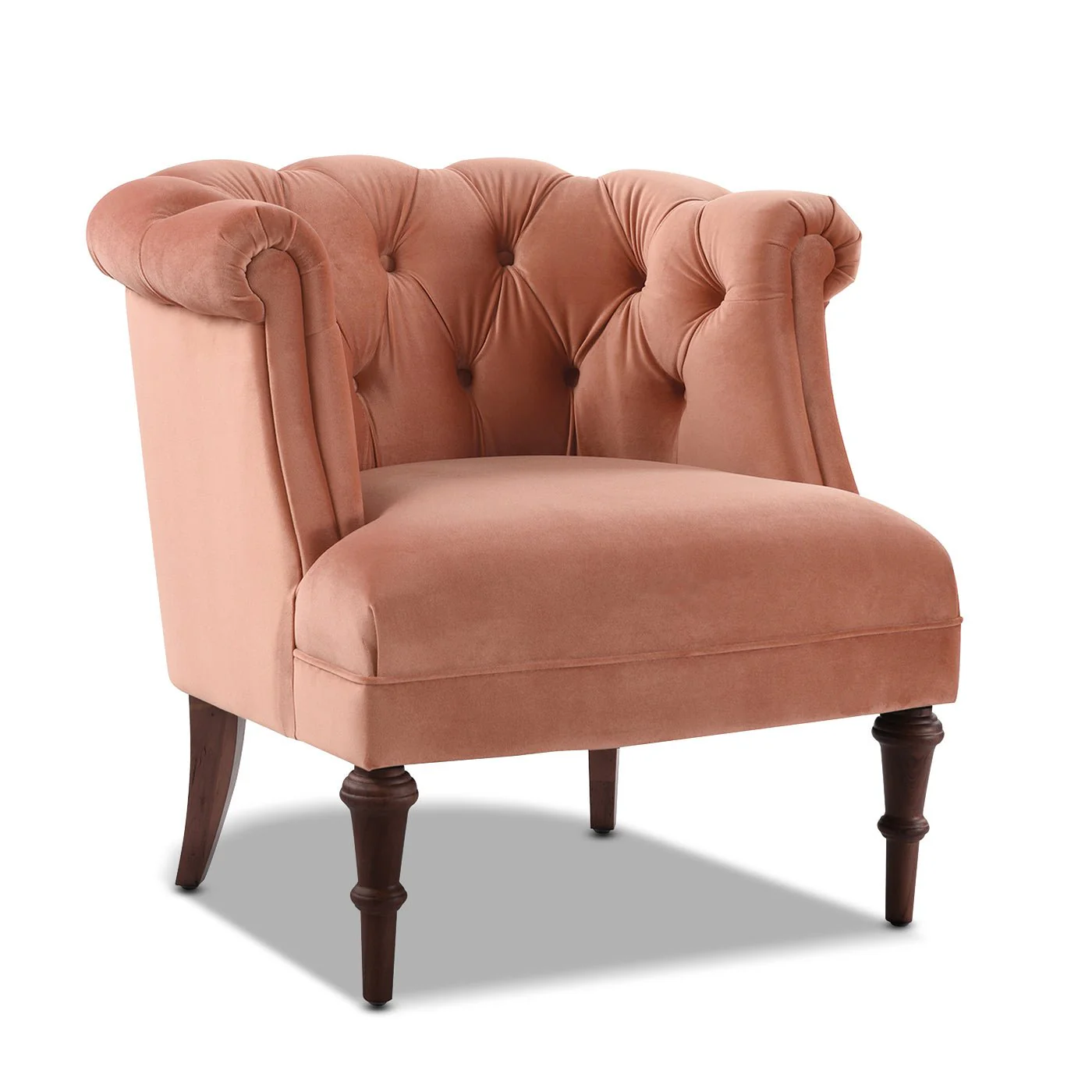 Comforts Upholstered Accent Chair with Recessed Arms and Barrel Design