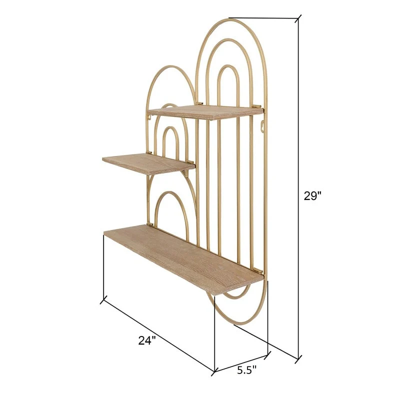 Ovella Oval Metal Modern Tiered Wall Shelf - 29