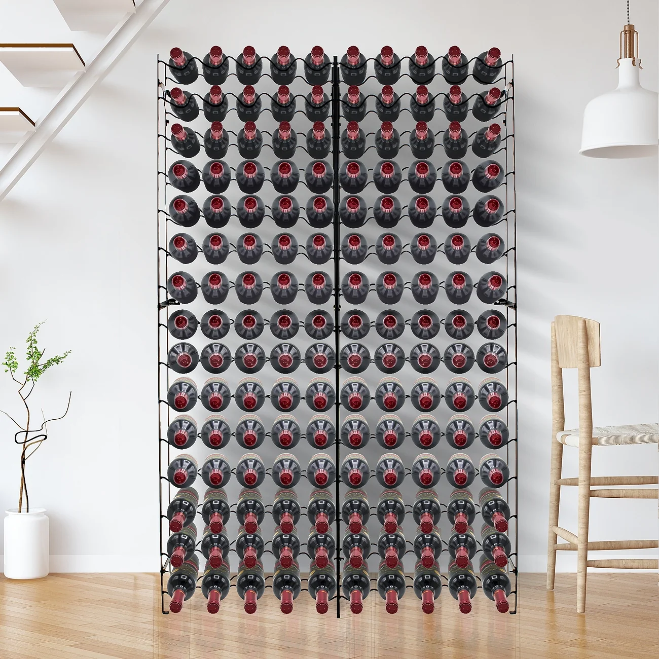 Freestanding Metal Wine Rack - Up to 150 Wine Bottles