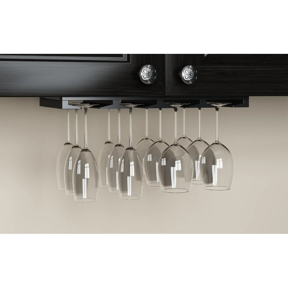 Rustic State Under Cabinet Wooden Stemware Rack Holder 17