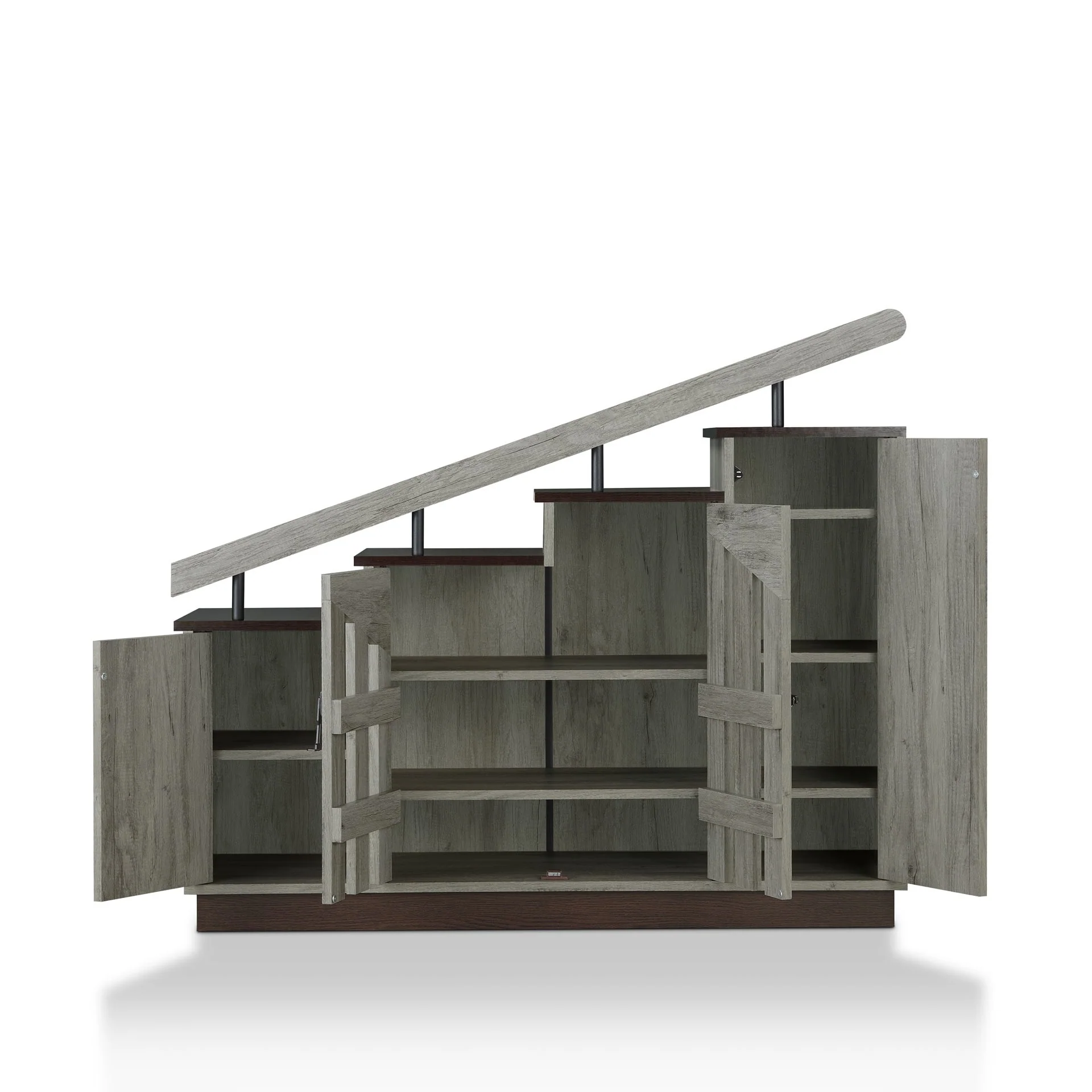 Garner Rustic 9-shelf Storage Shoe Cabinet by Furniture of America