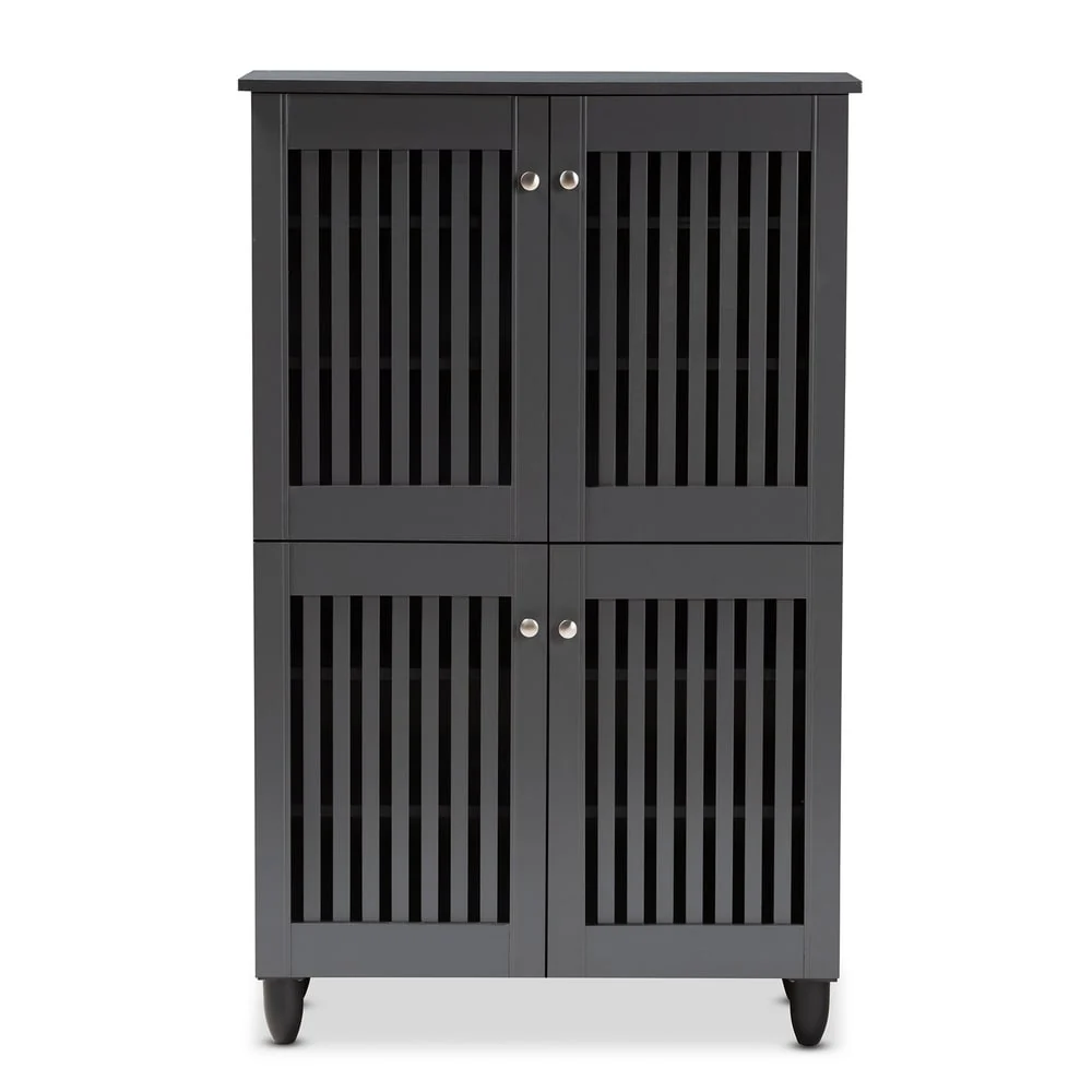 Contemporary Dark Grey Shoe Storage Cabinet