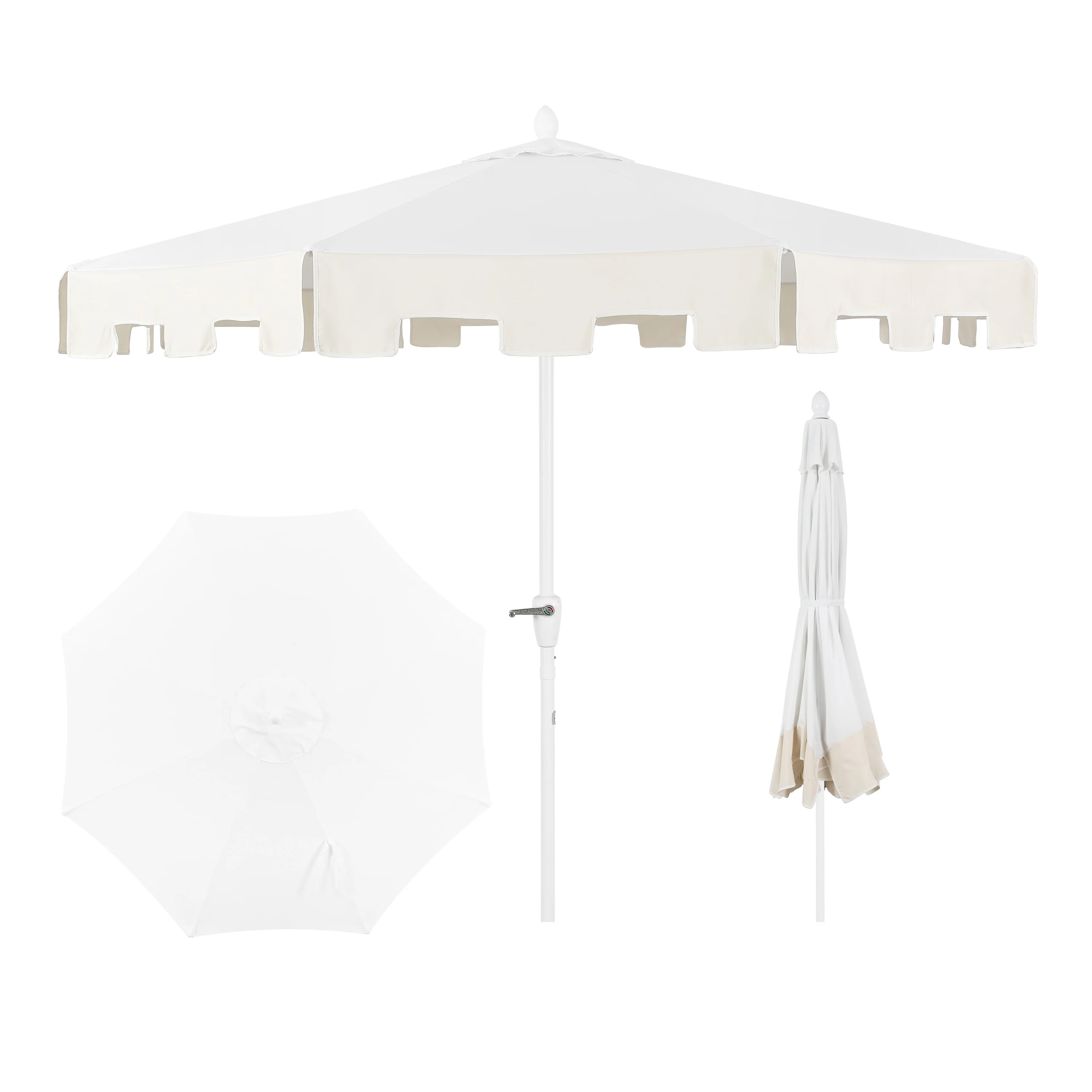 Baiona Classic MidCentury Market Patio Umbrella with UV Protection