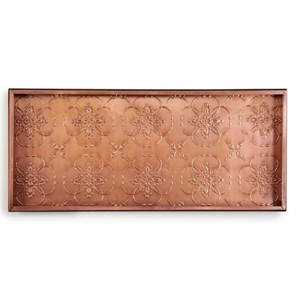 Medallions Boot Tray for Boots, Shoes, Plants, Pet Bowls, and More, Copper Finish by Good Directions