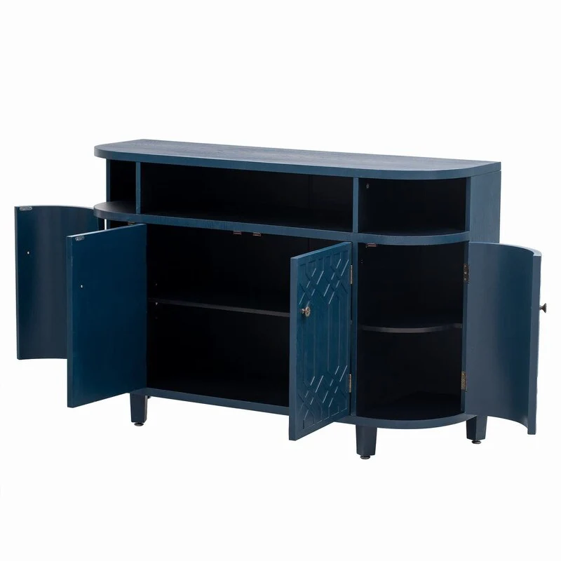 48''W Storage Cabinet with Four Doors and Adjustable Shelves - N/A