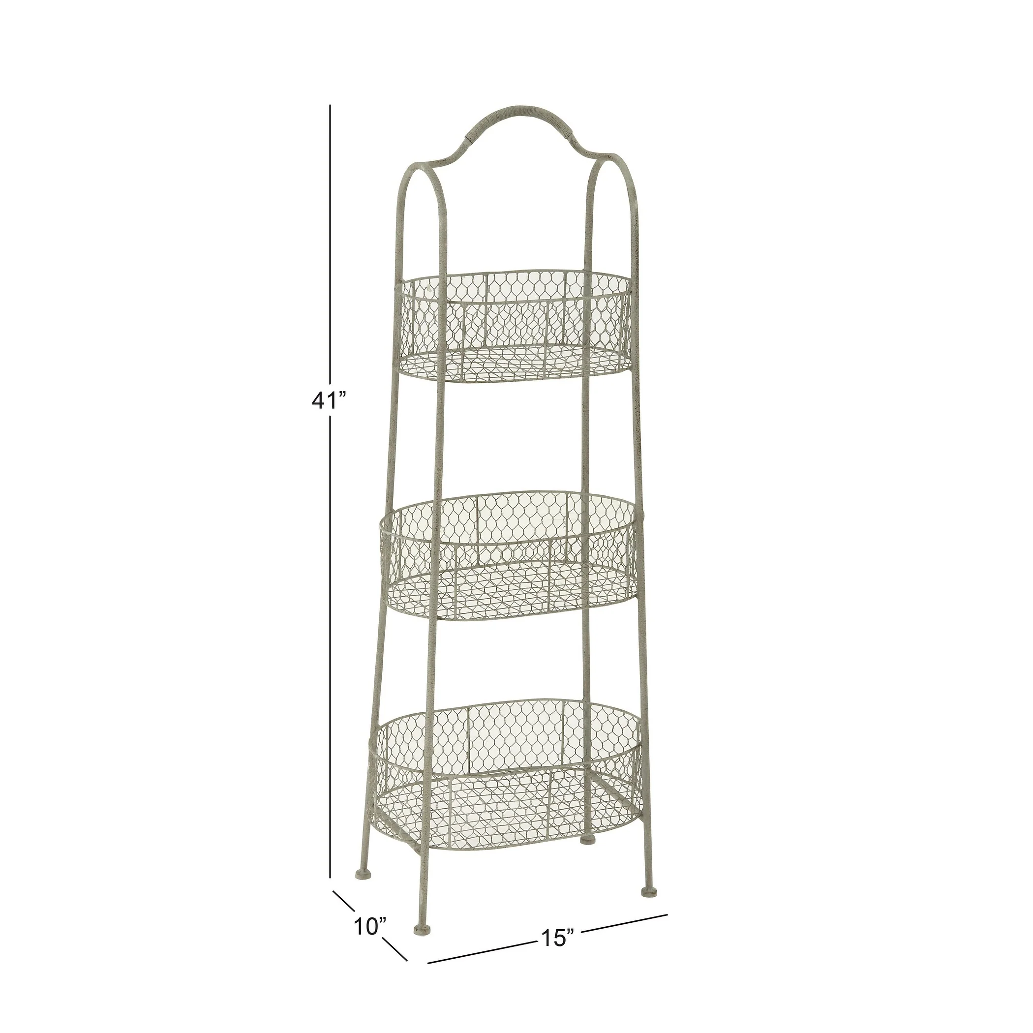 Iron Farmhouse Storage Cart 41 x 15 x 10 - 15 x 10 x 41