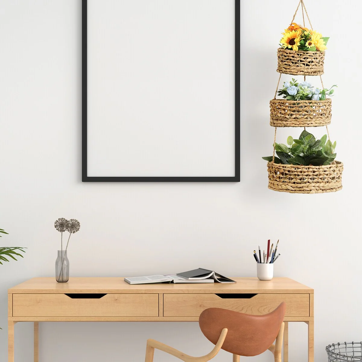 Natural Wicker Wove Hanging Vegetable Fruit Basket