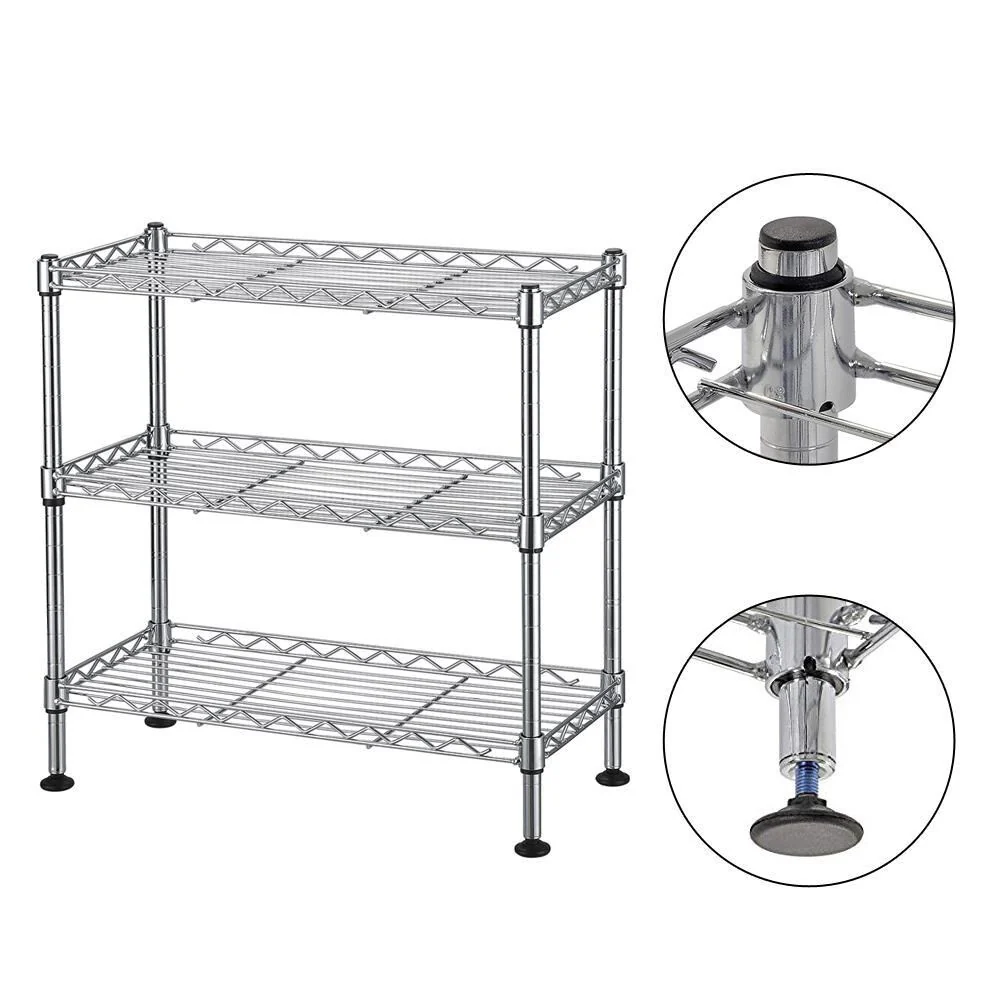3-Tier Metal Shelving Storage Unit