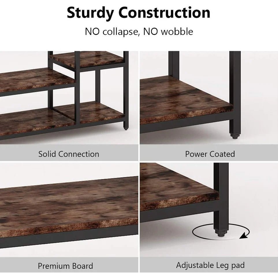 79 inche tall Freestanding Clothes Closet, Garment Rack with Shelves and Hanging rod clothing closet