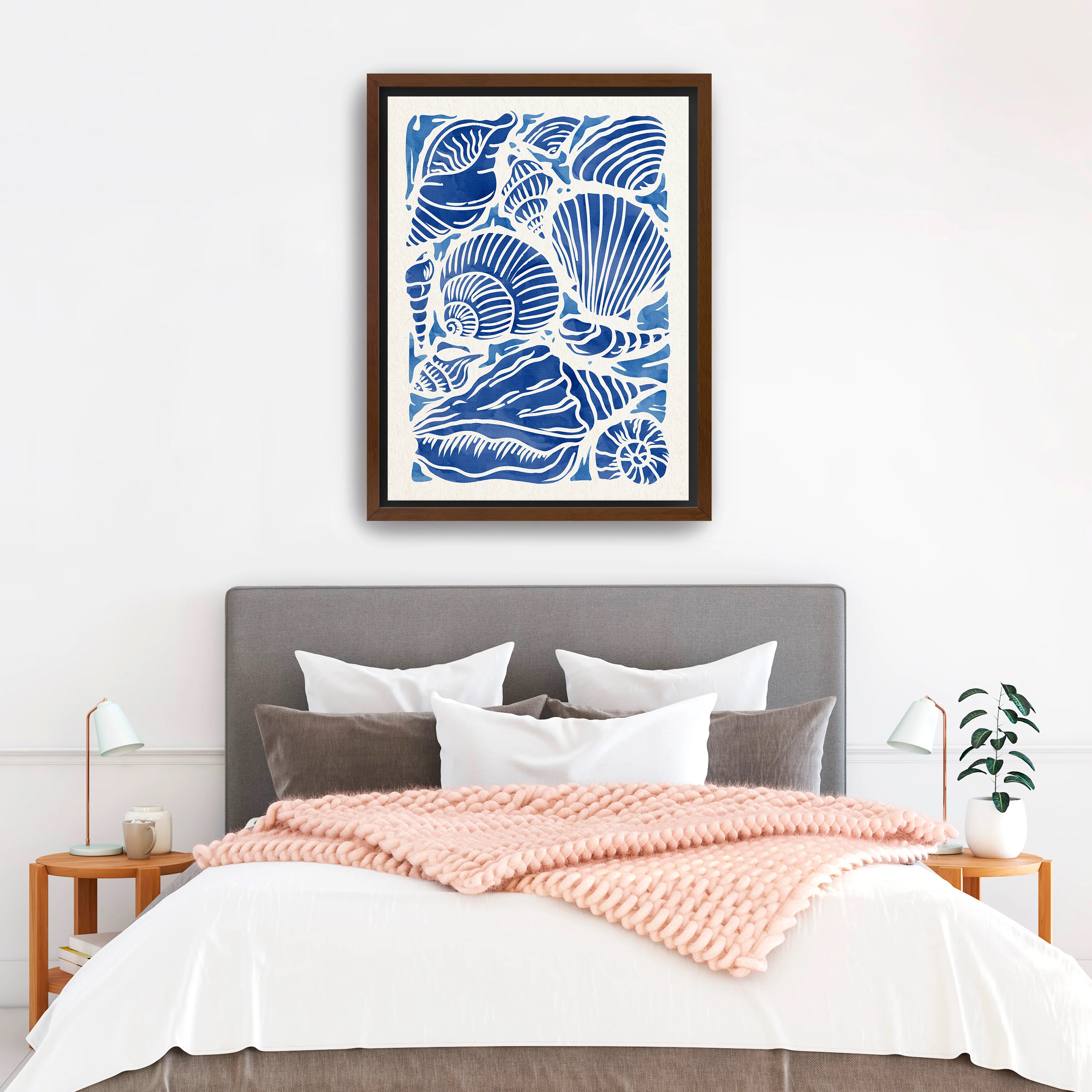 Blue Seashell Canvas Giclee