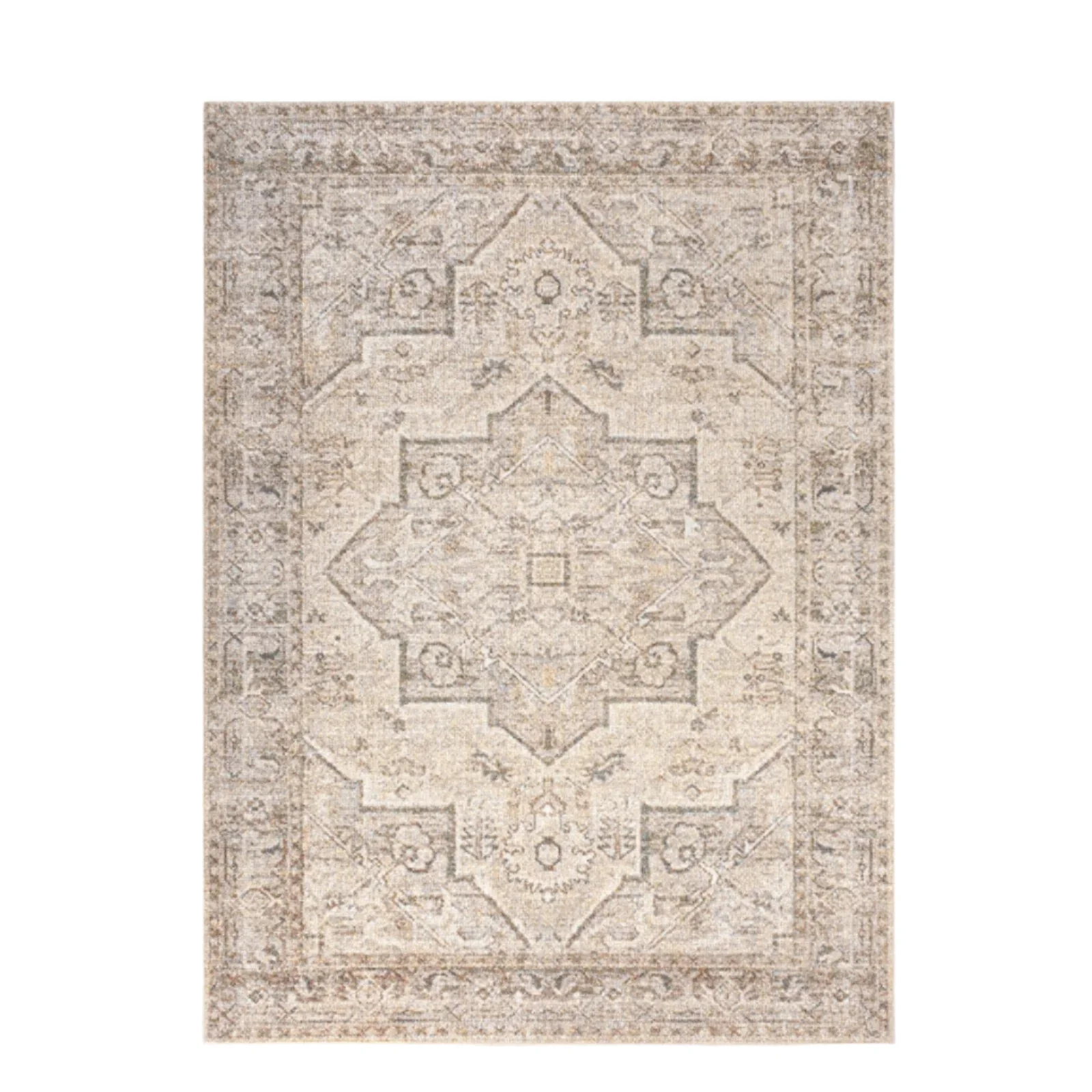 Koda Vintage Native American Medallion Machine-Washable Area Rug