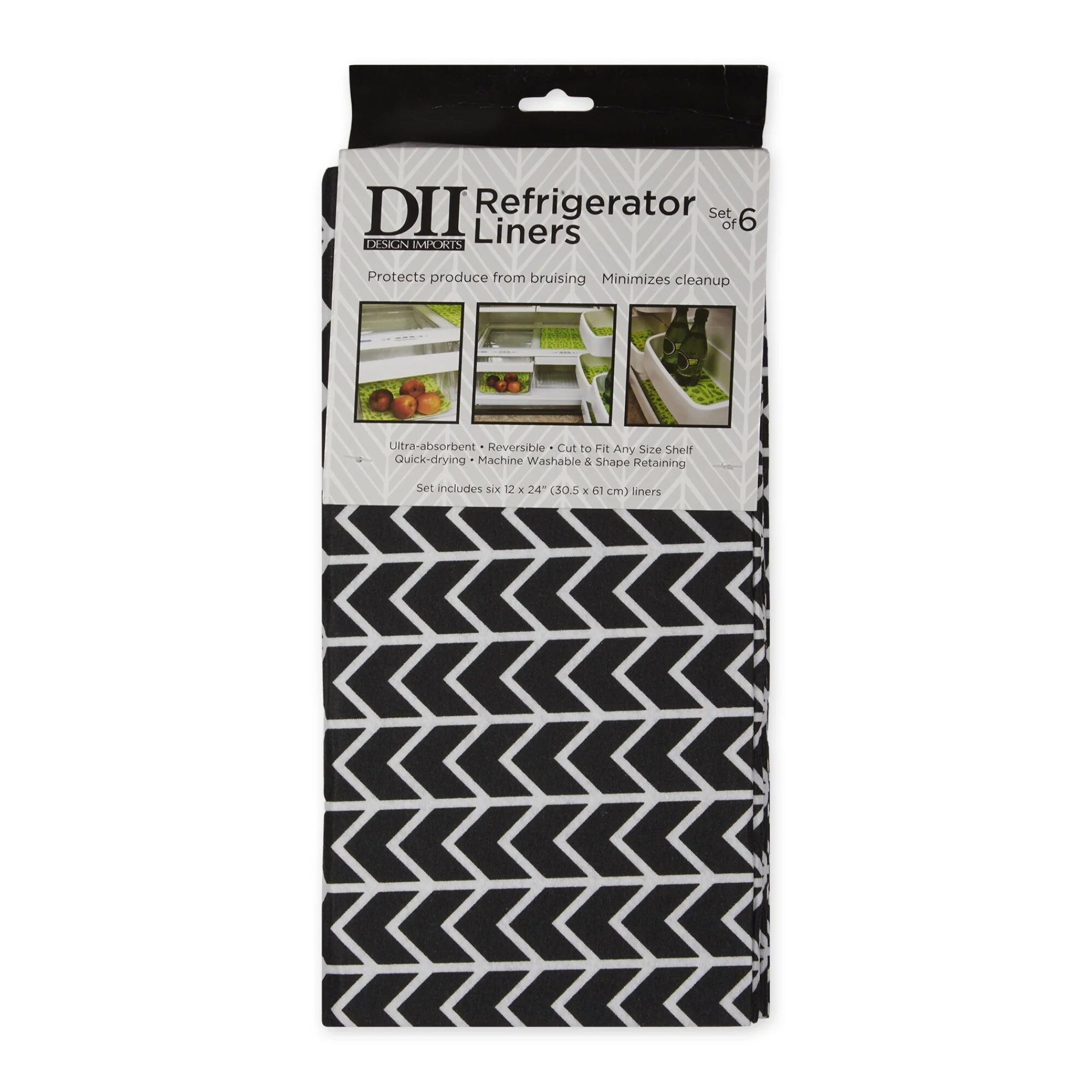 DII Nautical Blue Market Print Fridge Liner (Set of 6)