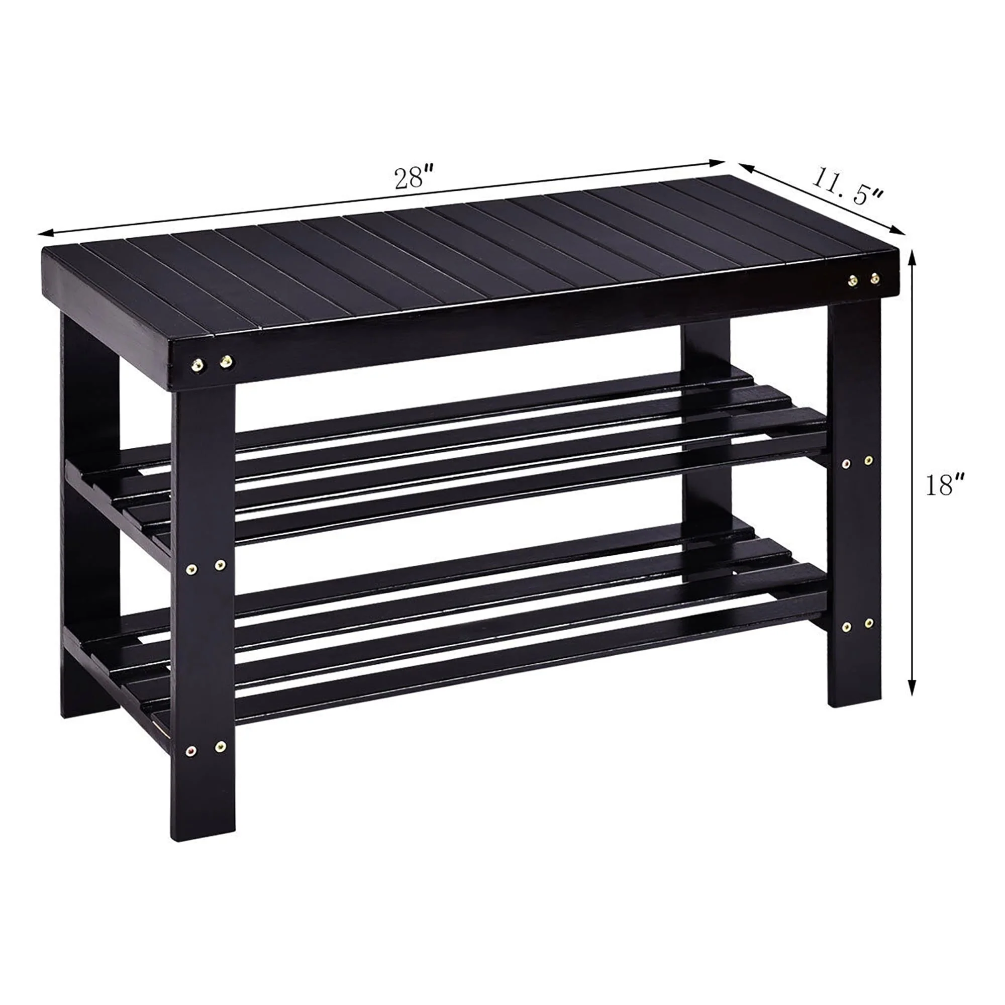 Bamboo Shoe Rack Bench 3 Tier Shoe Organizer Storage Shelf