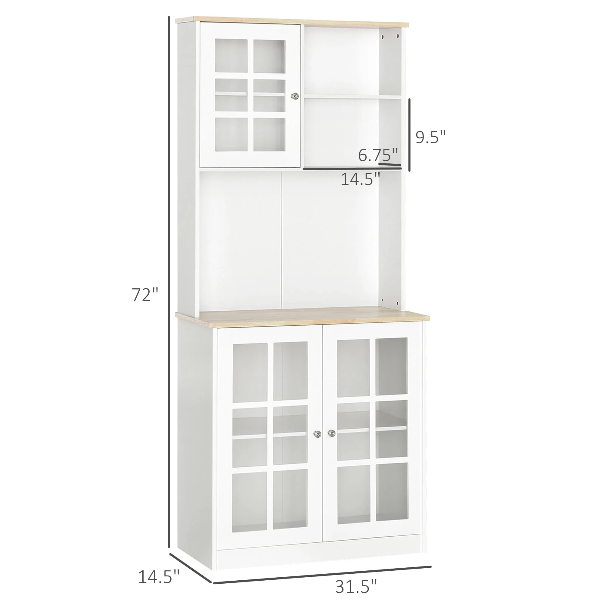 HOMCOM 72-inch Transitional Kitchen Cabinet Pantry
