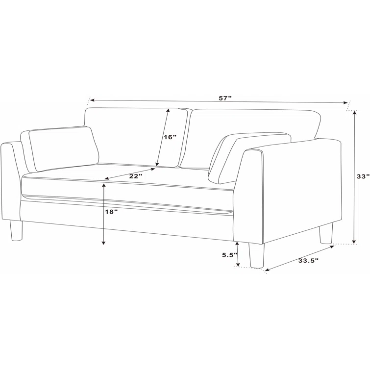 Thido 57'' Upholstered Loveseat