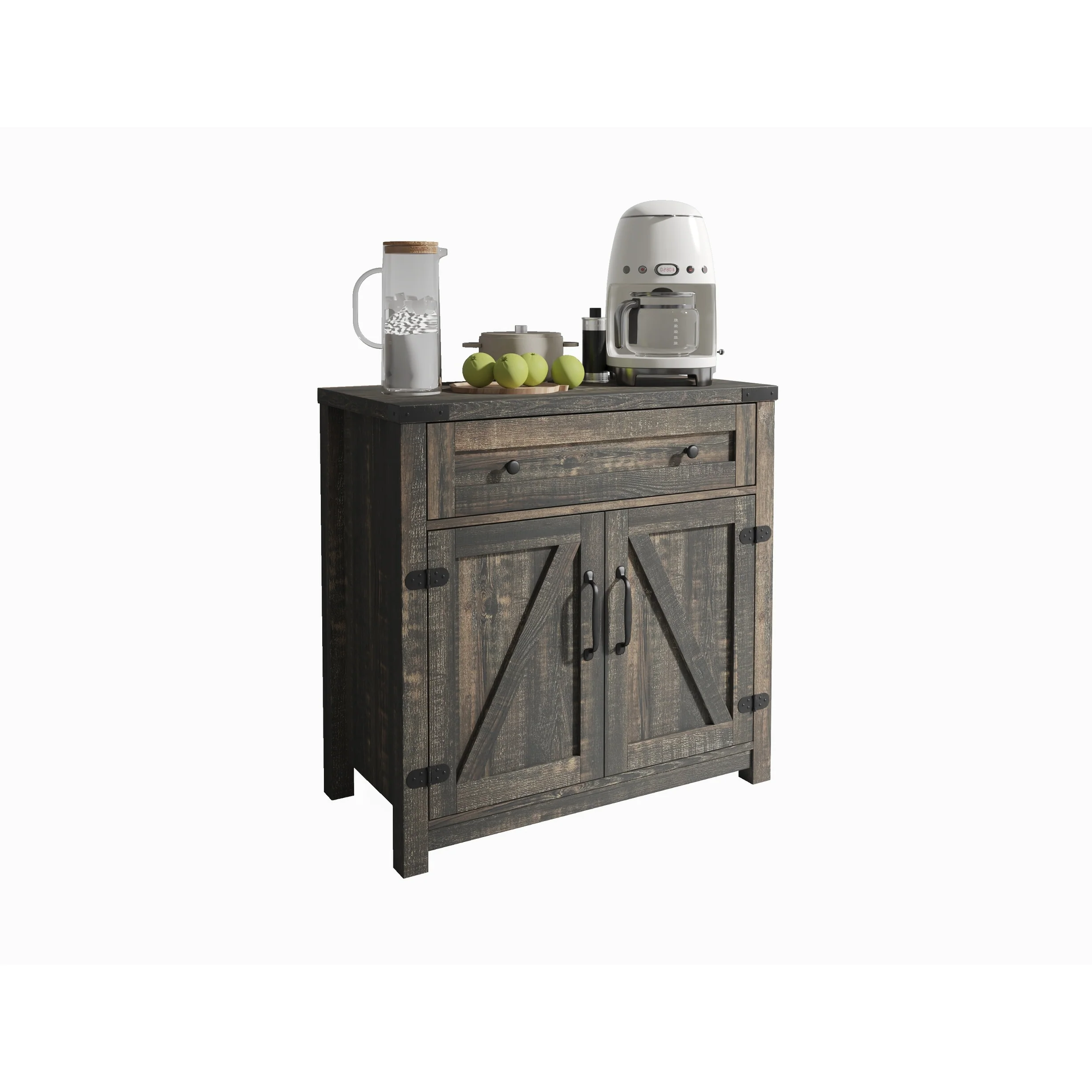 Modern Farmhouse Double Barn Door Accent Cabinet