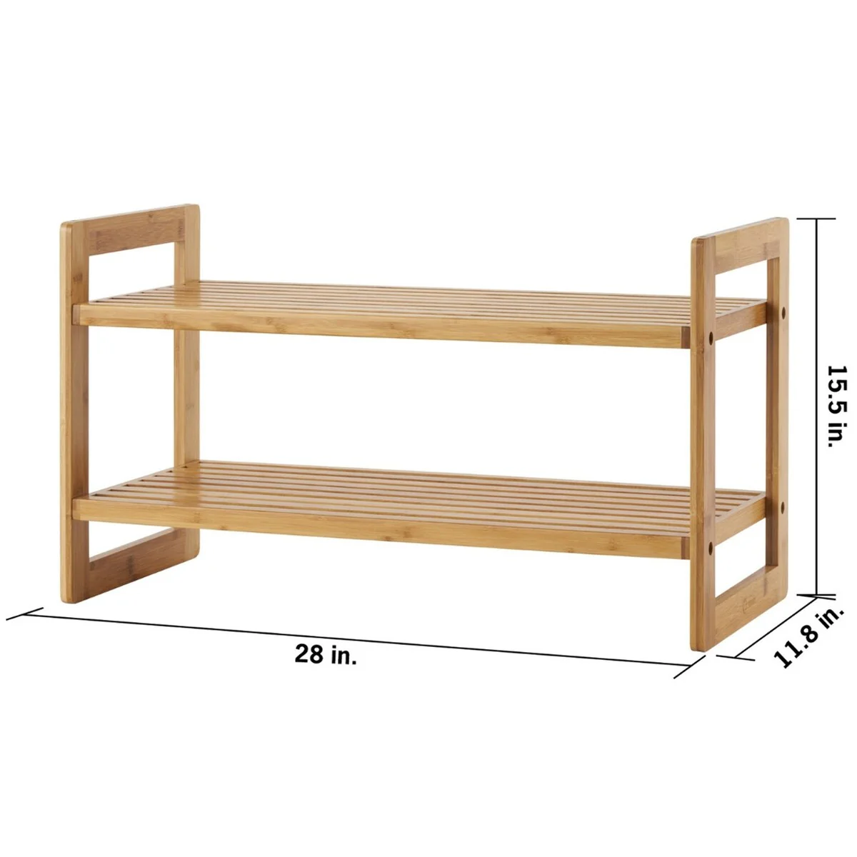 TRINITY EcoStorage® Bamboo Shoe Rack, 2-Pack