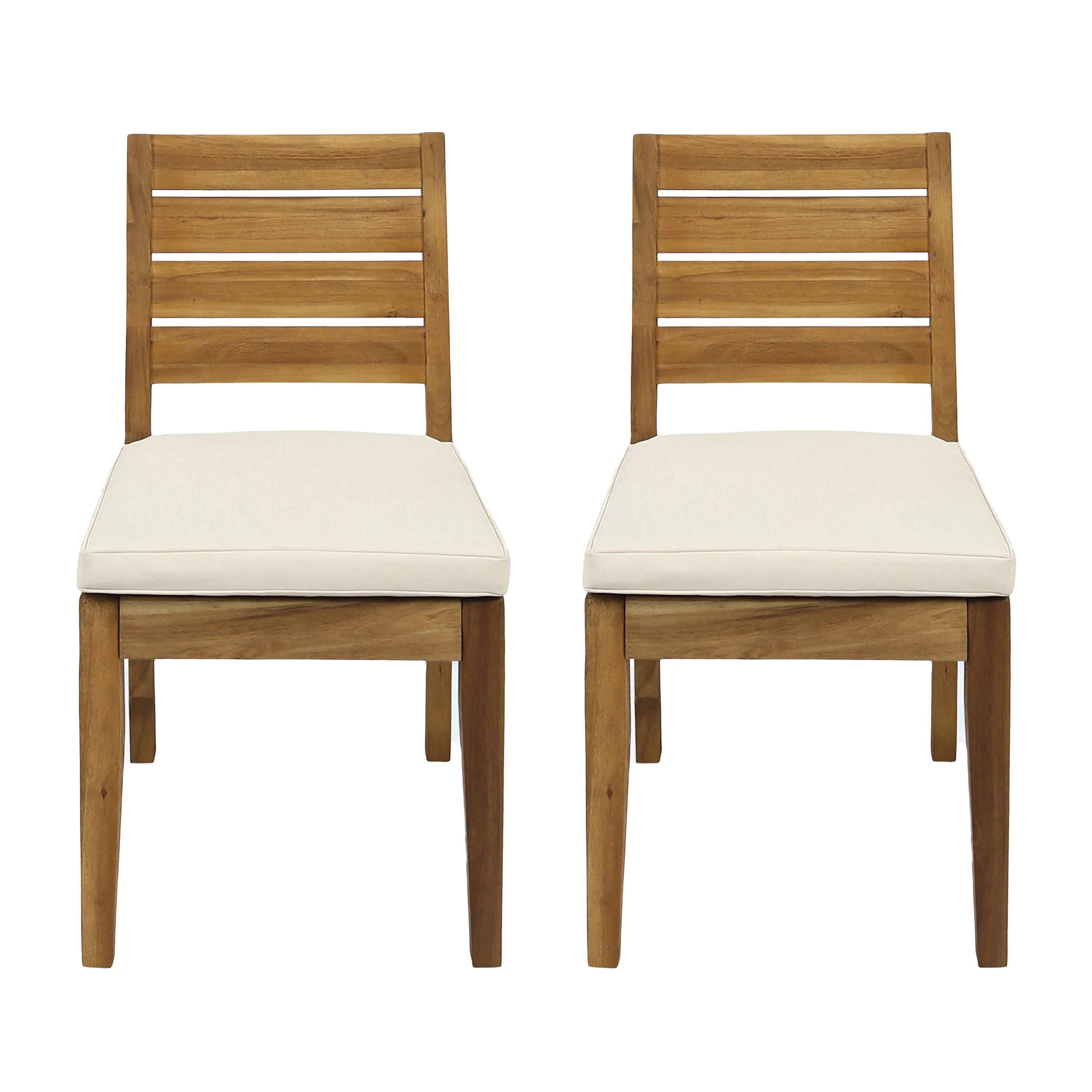 Armless Outdoor Dining Chairs, Set of 2