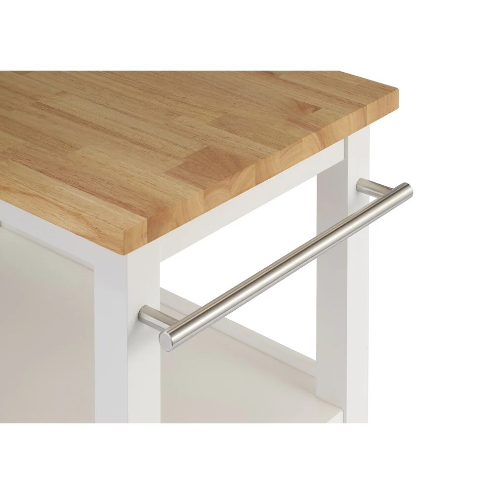 White Wooden Kitchen Cart