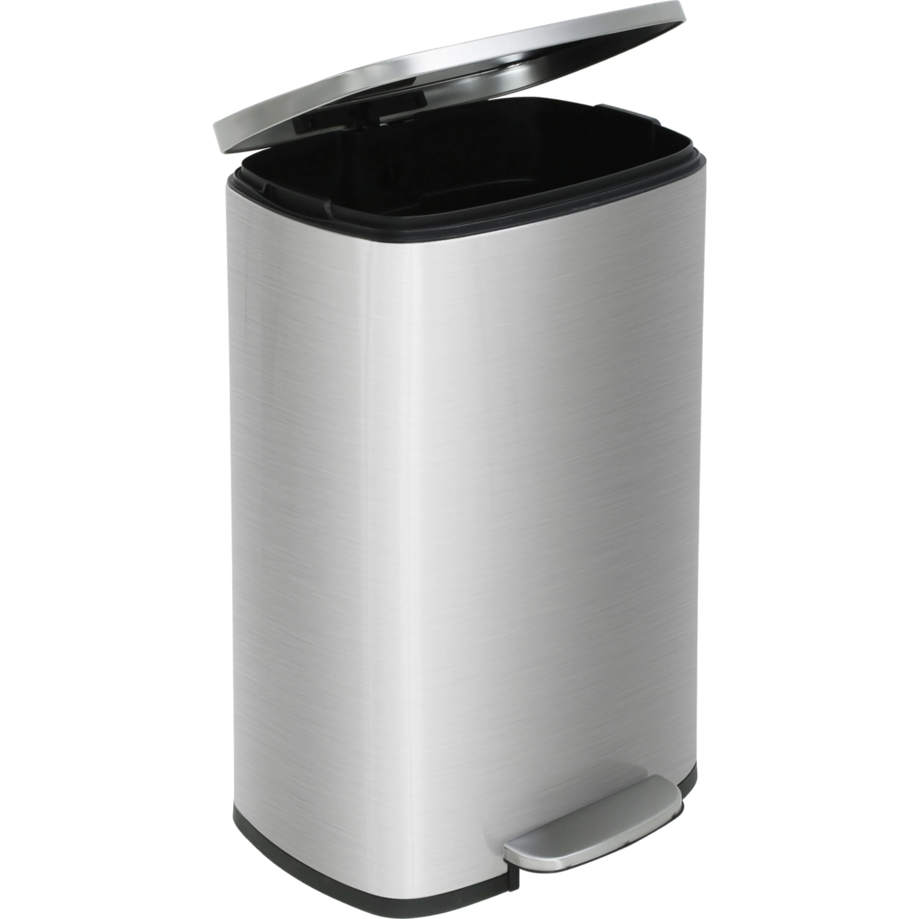 13 Gallon 50 Liter Stainless Steel Step Trash Can with Removable Inner Bucket by Furniture of America
