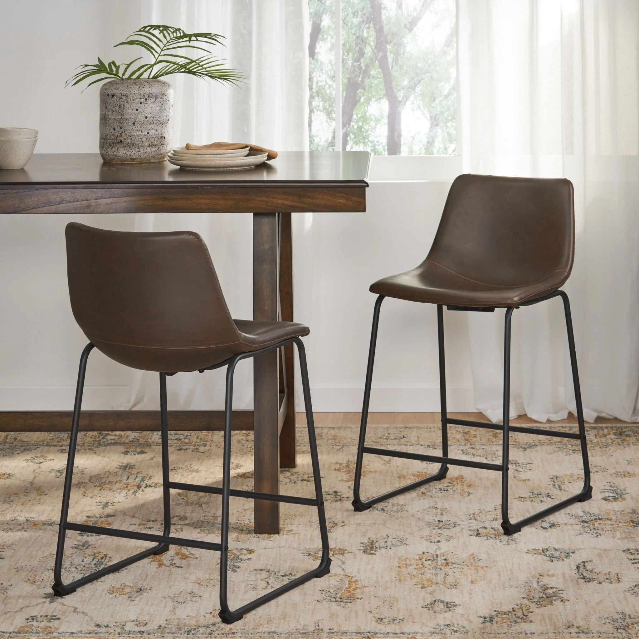 Upholstered Counter Height Stool, Set of 2