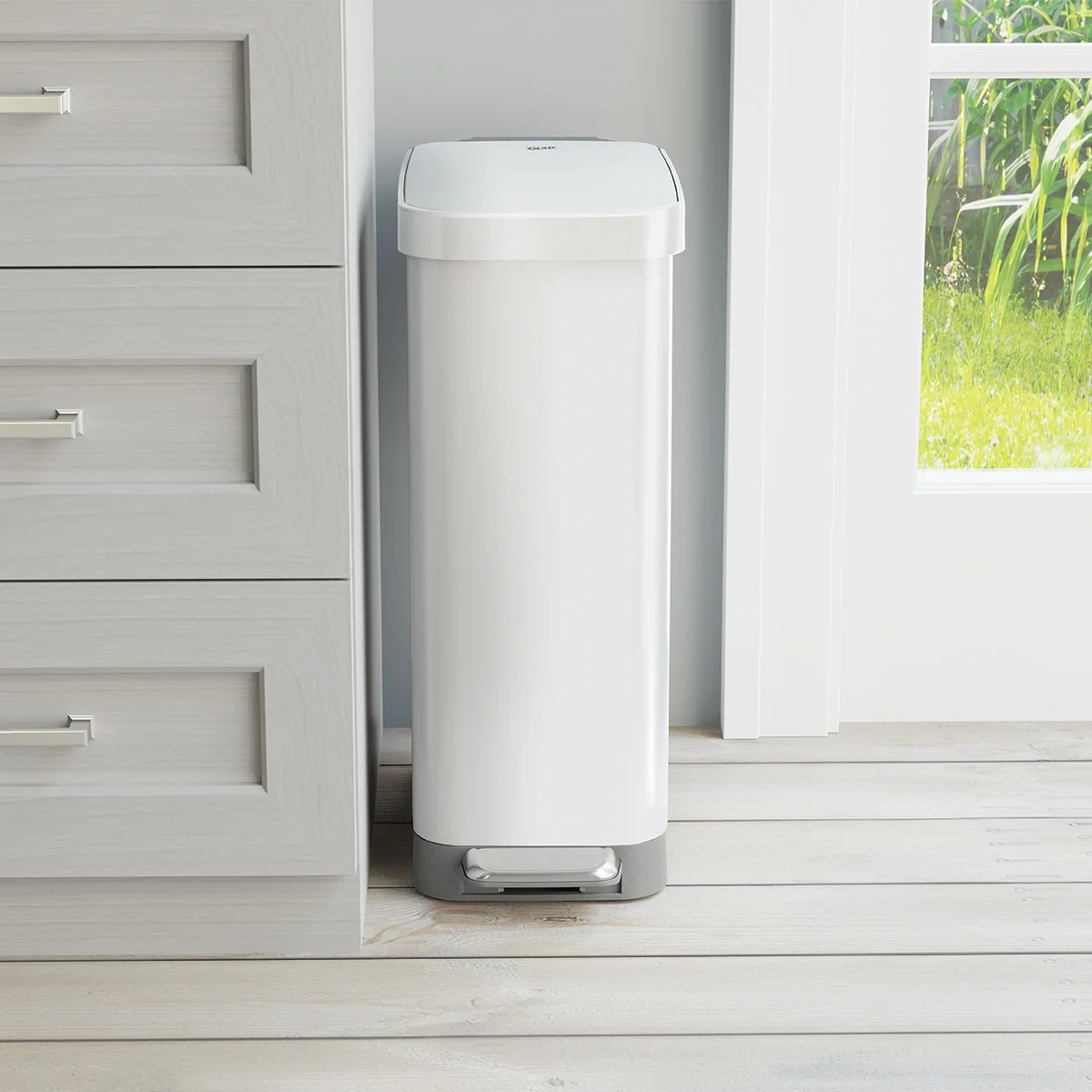 Glad Slim Stainless Steel Step Trash Can