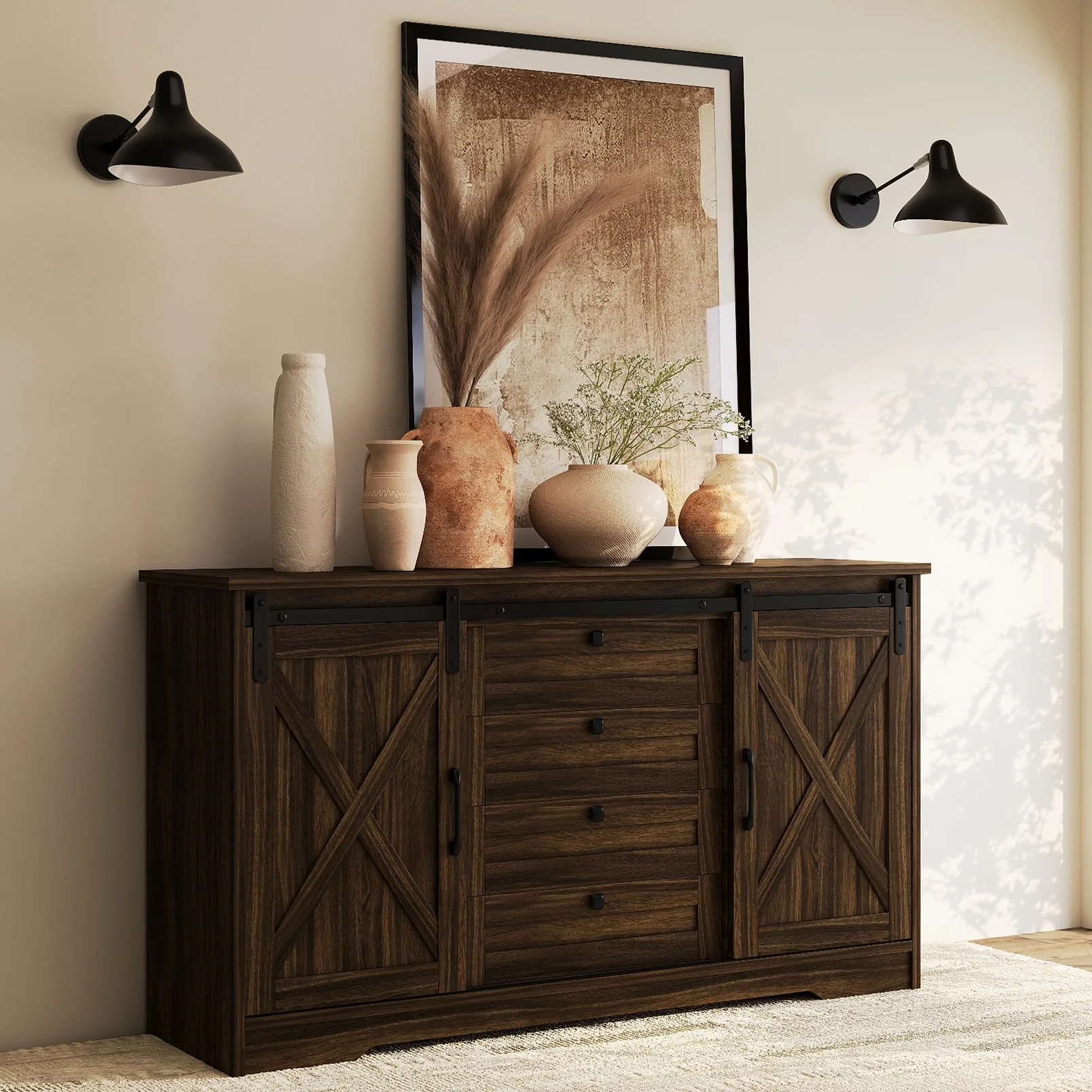 Romision Buffet Sideboard Cabinet with Doors